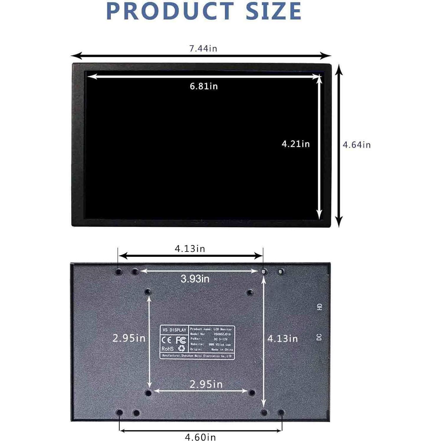Monitor LCD VSDISPLAY 8" 1280x800 IPS Portátil para PC
