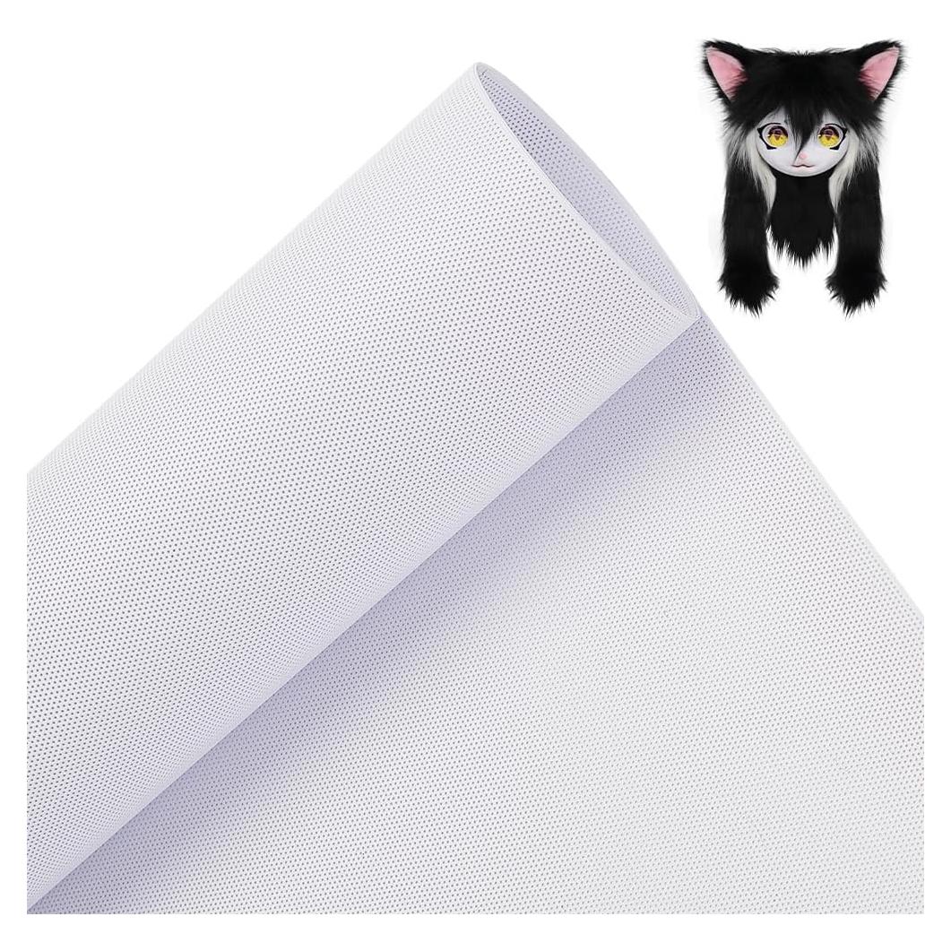 Malla de Ojos BENECREAT para Fursuit 99x30 cm PVC Blanca