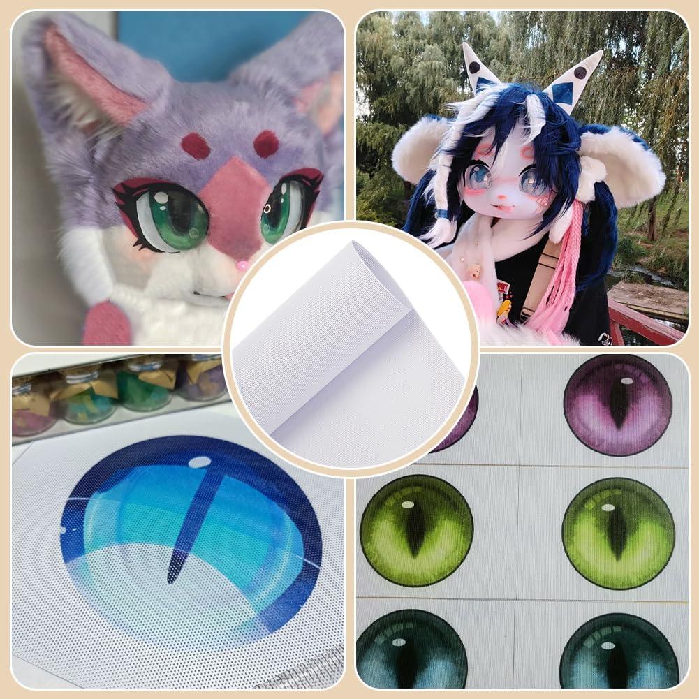 Malla de Ojos BENECREAT para Fursuit 99x30 cm PVC Blanca