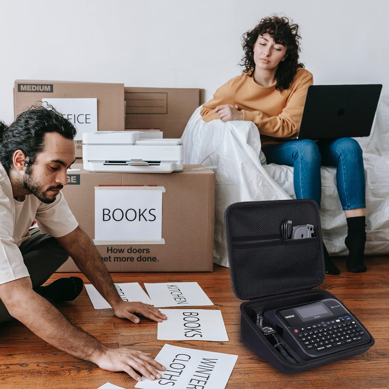 Funda Dura Khanka para Etiquetadora Brother PT-D600/610BT - Negra