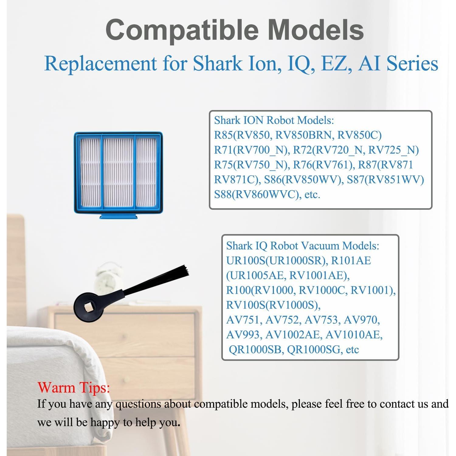 Kit de Repuestos Shark AV911S EZ IQ R101AE - 4 Cepillos y 2 Filtros HEPA
