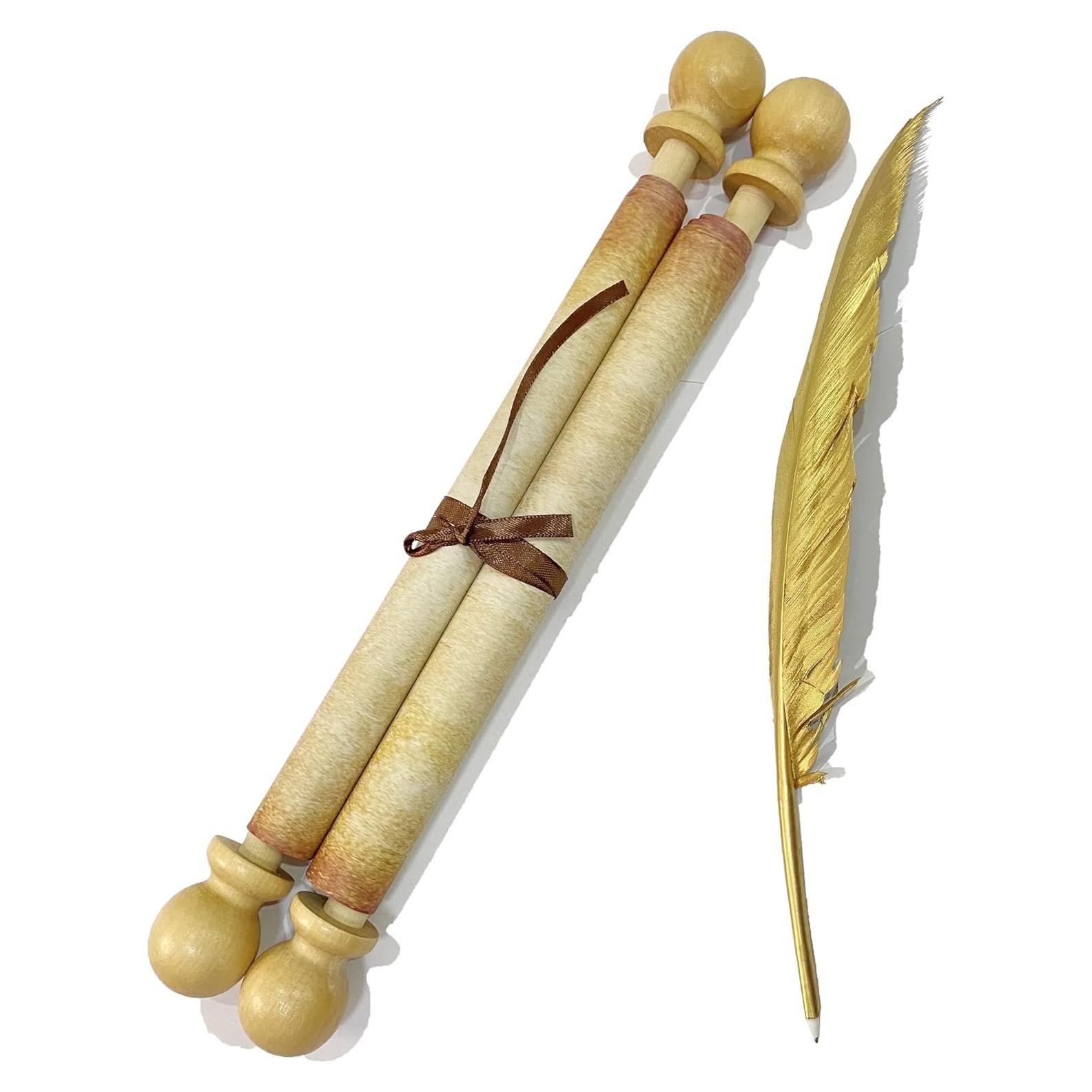 Papel Pergamino Blanco con Varillas de Madera 20x91 cm