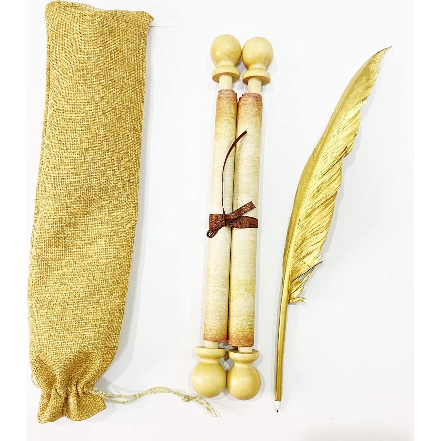 Papel Pergamino Blanco con Varillas de Madera 20x91 cm