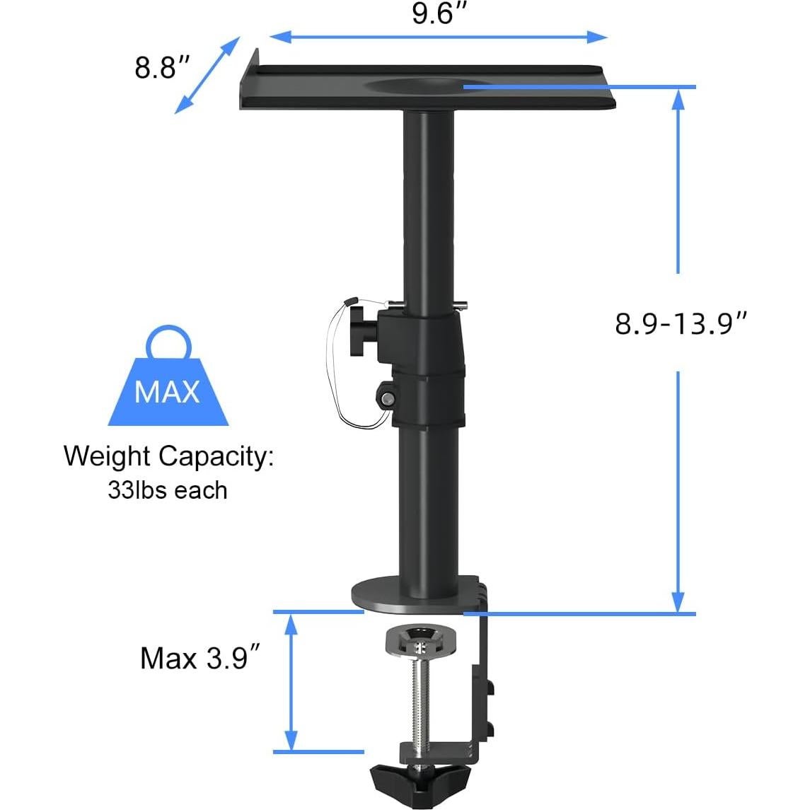 Soporte de Altavoz Ajustable Suptek SDM001 Negro - 2 Paquete
