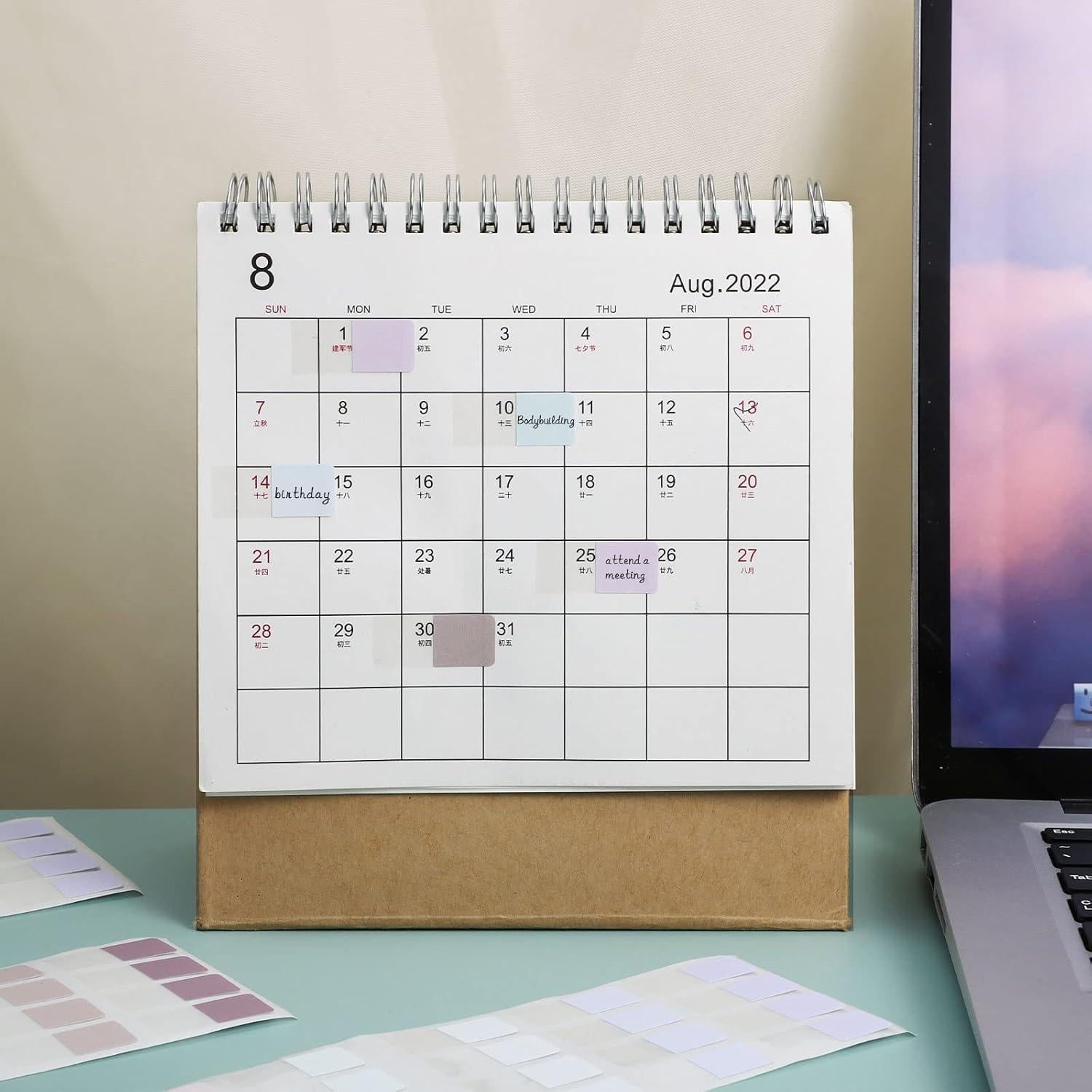 480 Pestañas Adhesivas Prudiut 1.27x2.54 cm 12 Colores