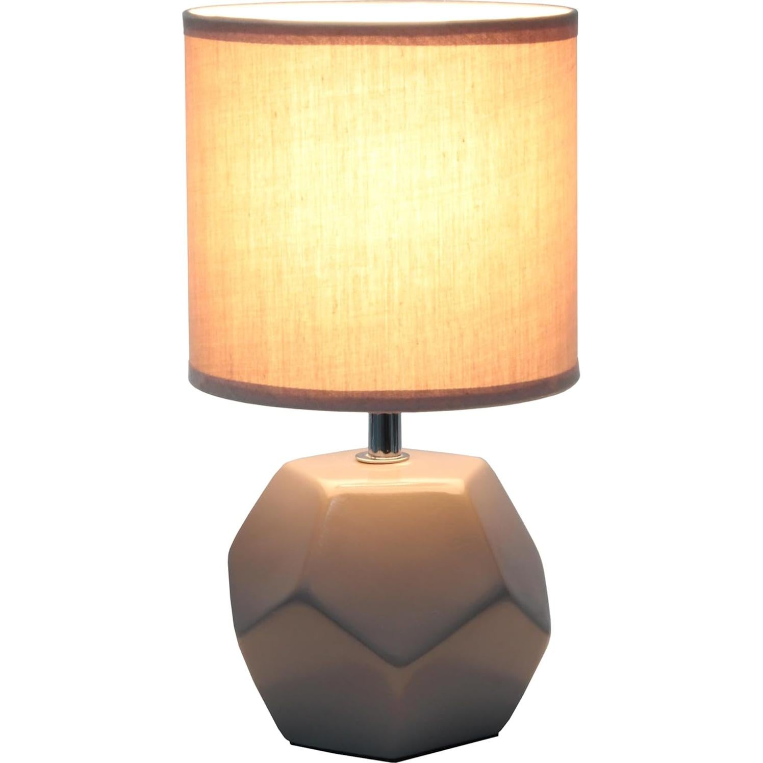 Lámpara de Mesa Geométrica Moderna Simple Designs 26 cm Gris