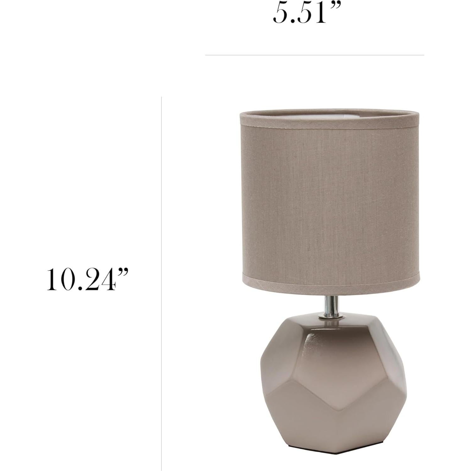 Lámpara de Mesa Geométrica Moderna Simple Designs 26 cm Gris