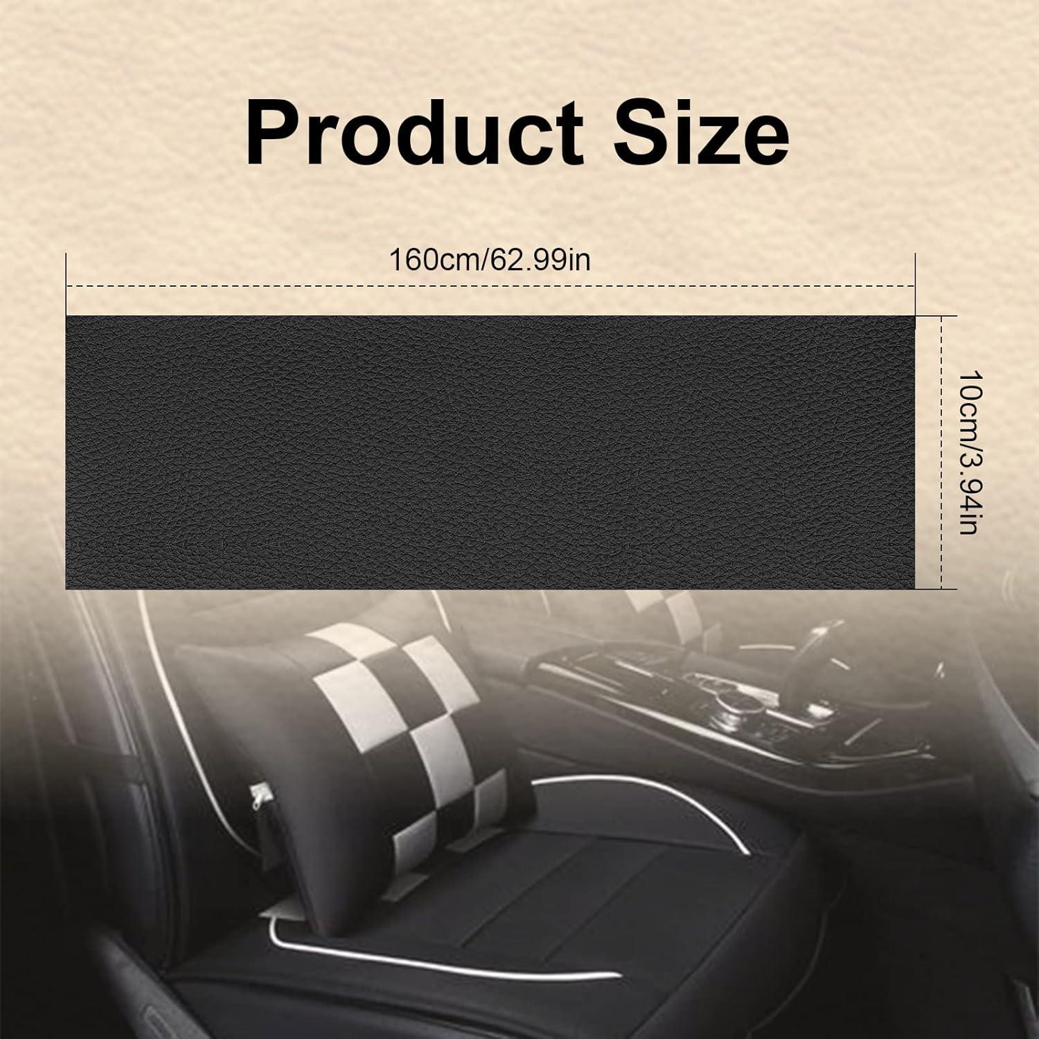 Parche de Reparación de Cuero Autoadhesivo KEVWR 10x160cm Negro