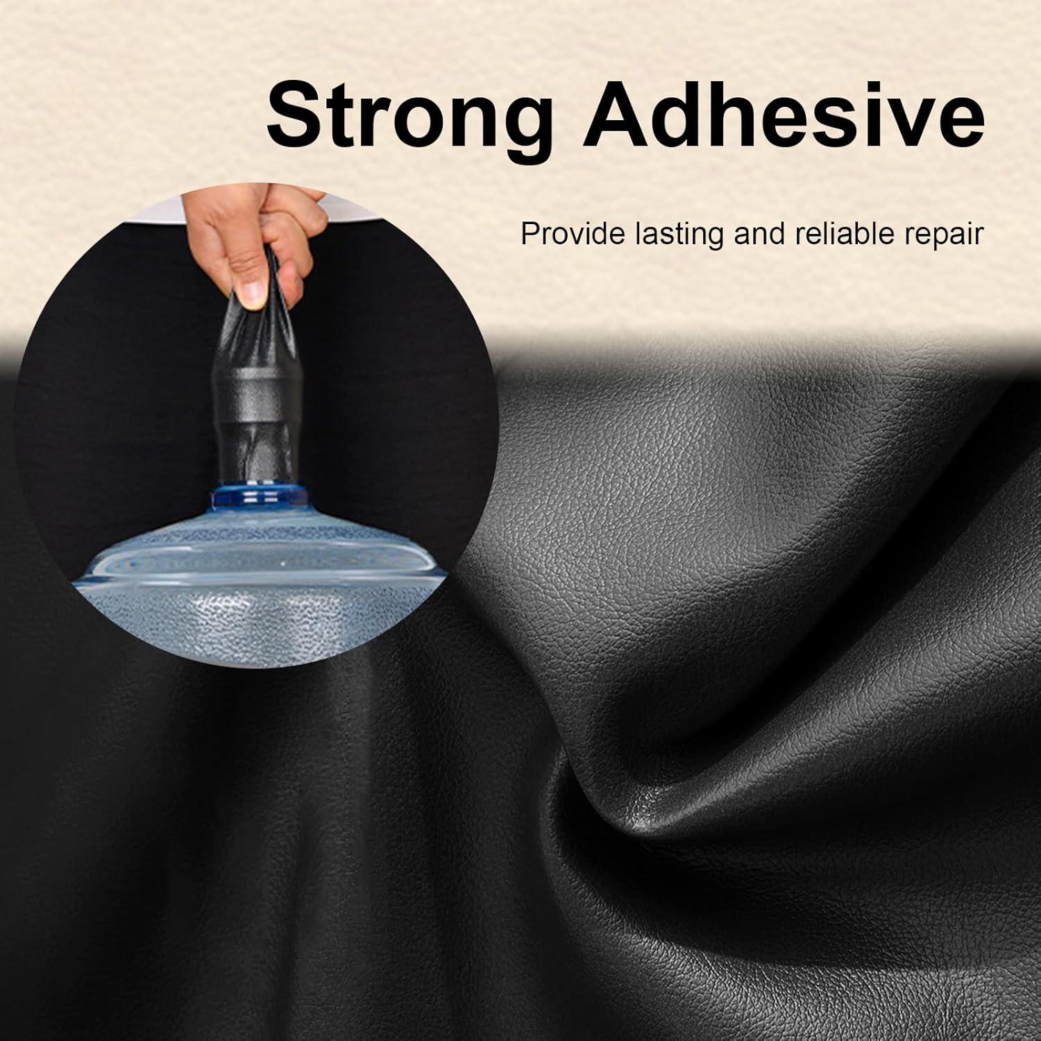 Parche de Reparación de Cuero Autoadhesivo KEVWR 10x160cm Negro