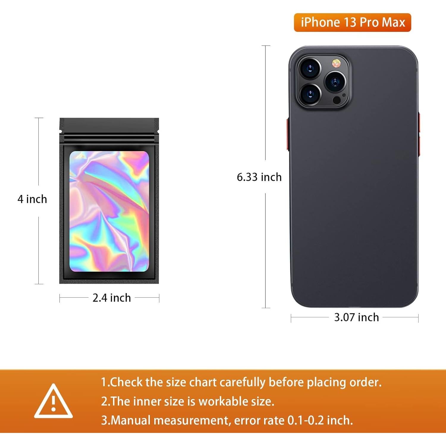 100 Bolsas Mylar Reutilizables LoraLosa 6.1x10.2 cm Holográficas