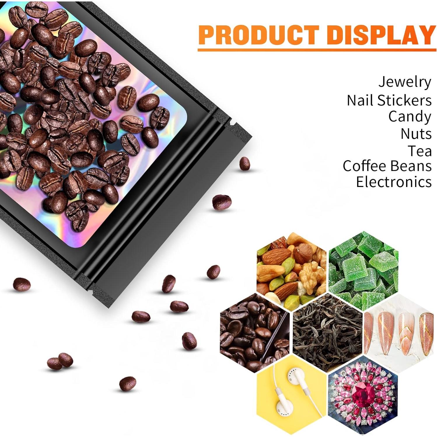 100 Bolsas Mylar Reutilizables LoraLosa 6.1x10.2 cm Holográficas