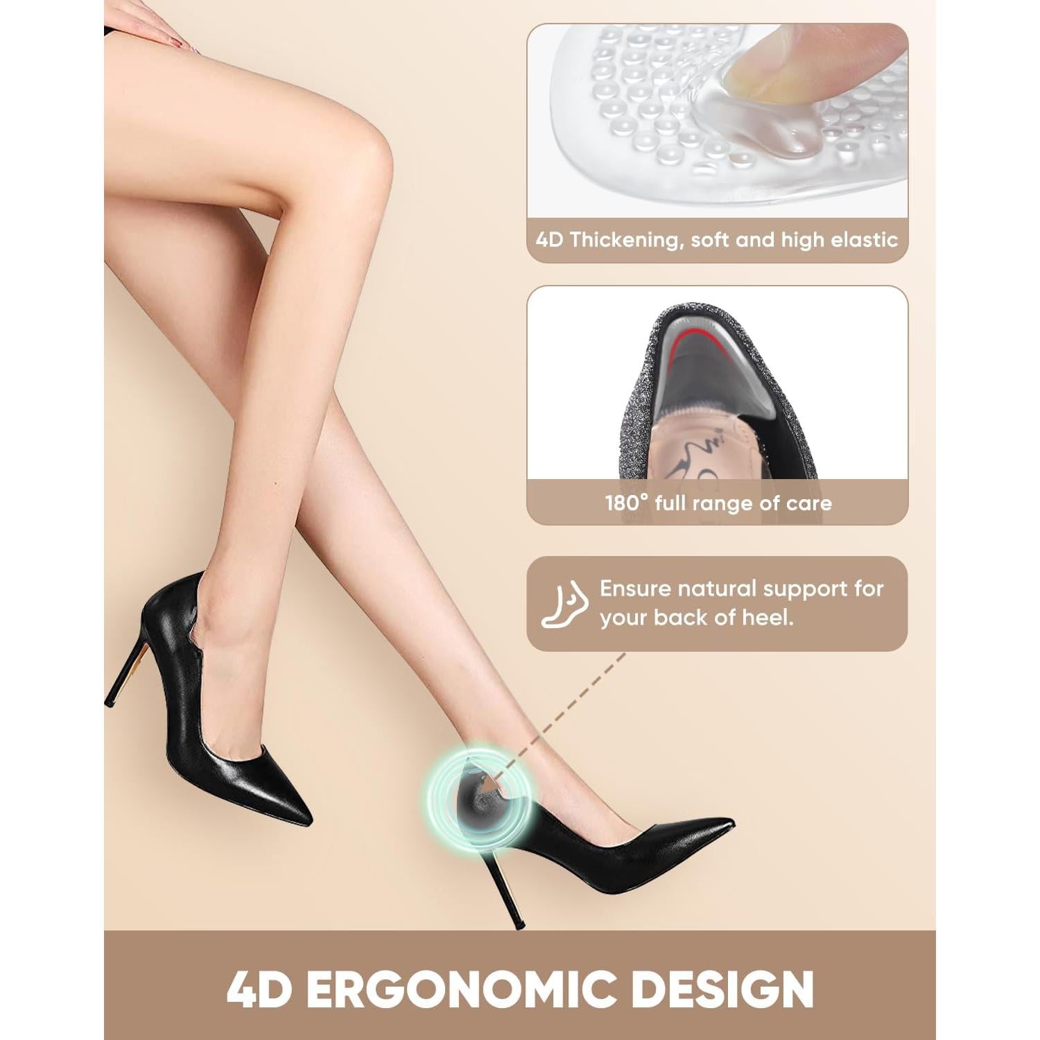 Almohadillas para Talón ONUEMP - 6 Pares Reutilizables Antideslizantes