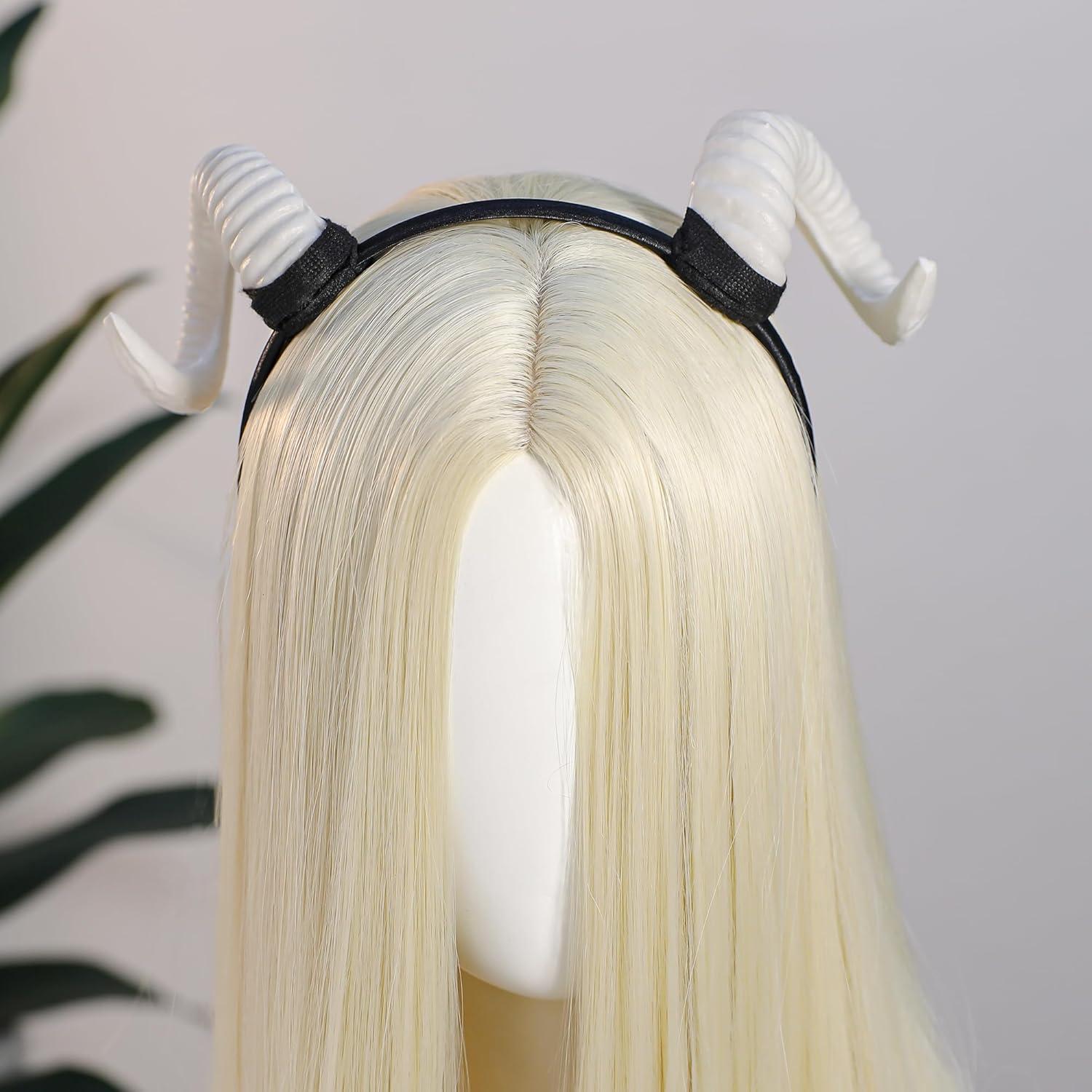 Diadema con Cuernos de Oveja MOSTORY Blanca - Accesorio Halloween