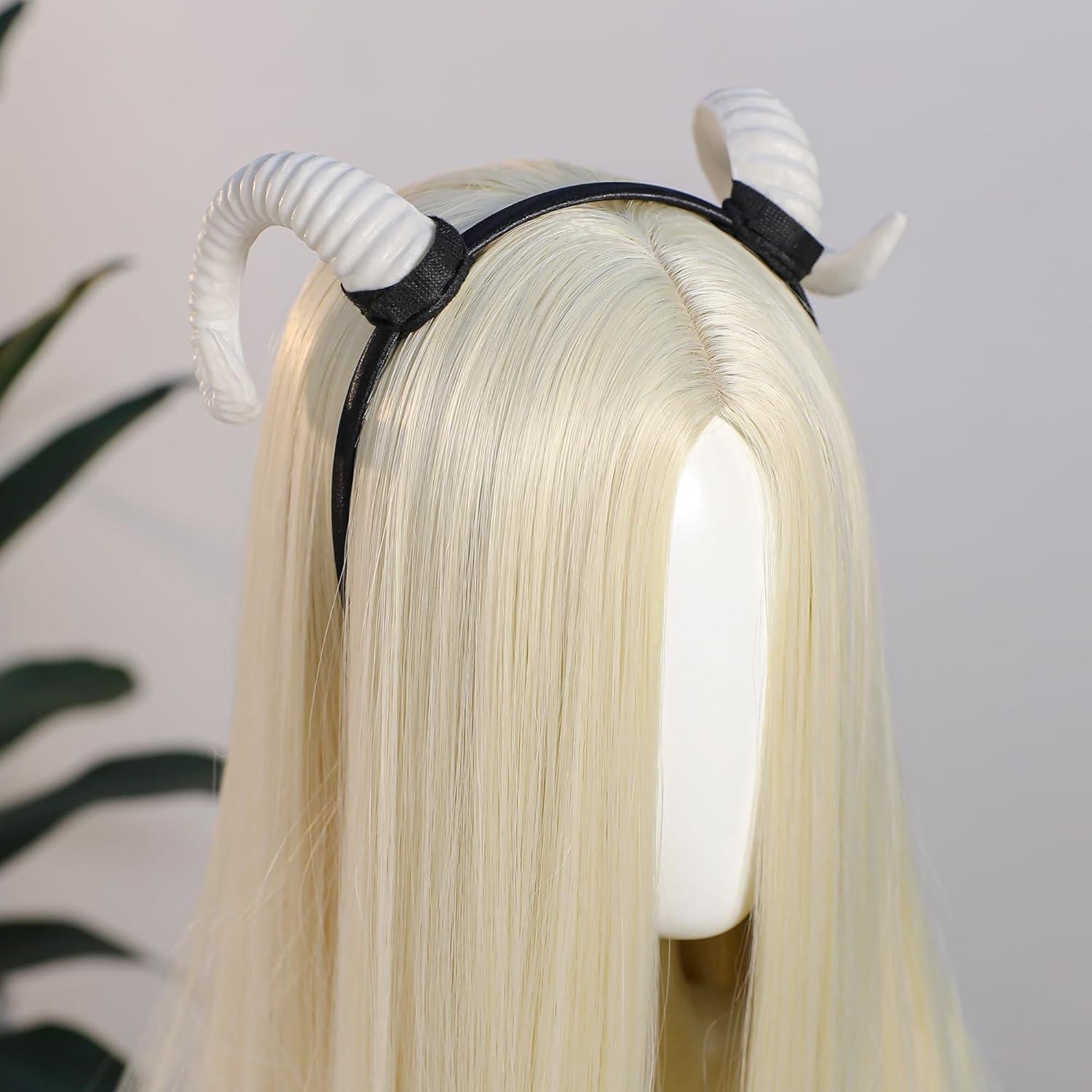 Diadema con Cuernos de Oveja MOSTORY Blanca - Accesorio Halloween