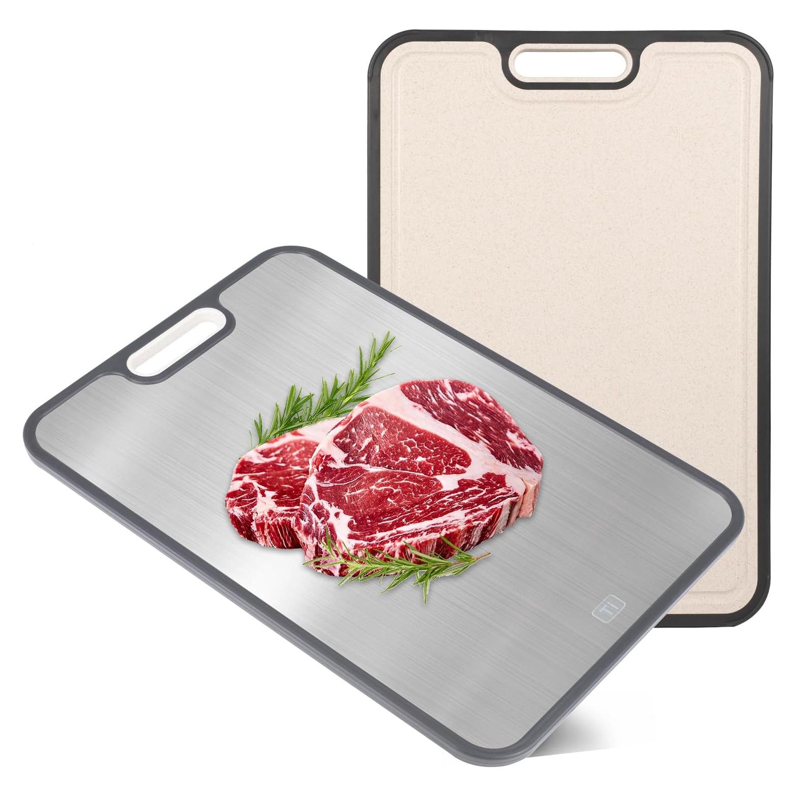 Tabla de Cortar Doble Cara Titanio GR2 y PP 38x26cm Antideslizante