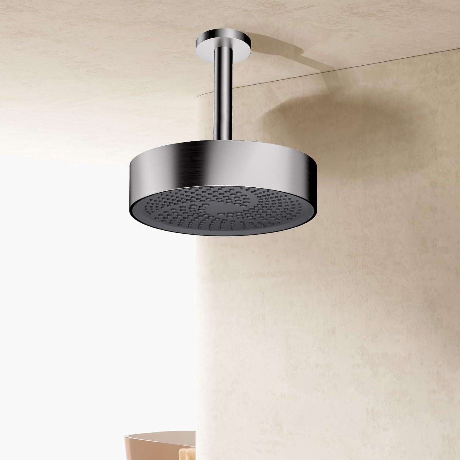 Cabezal de Ducha Alta Presión AULEEND 20 cm Niquel Cepillado