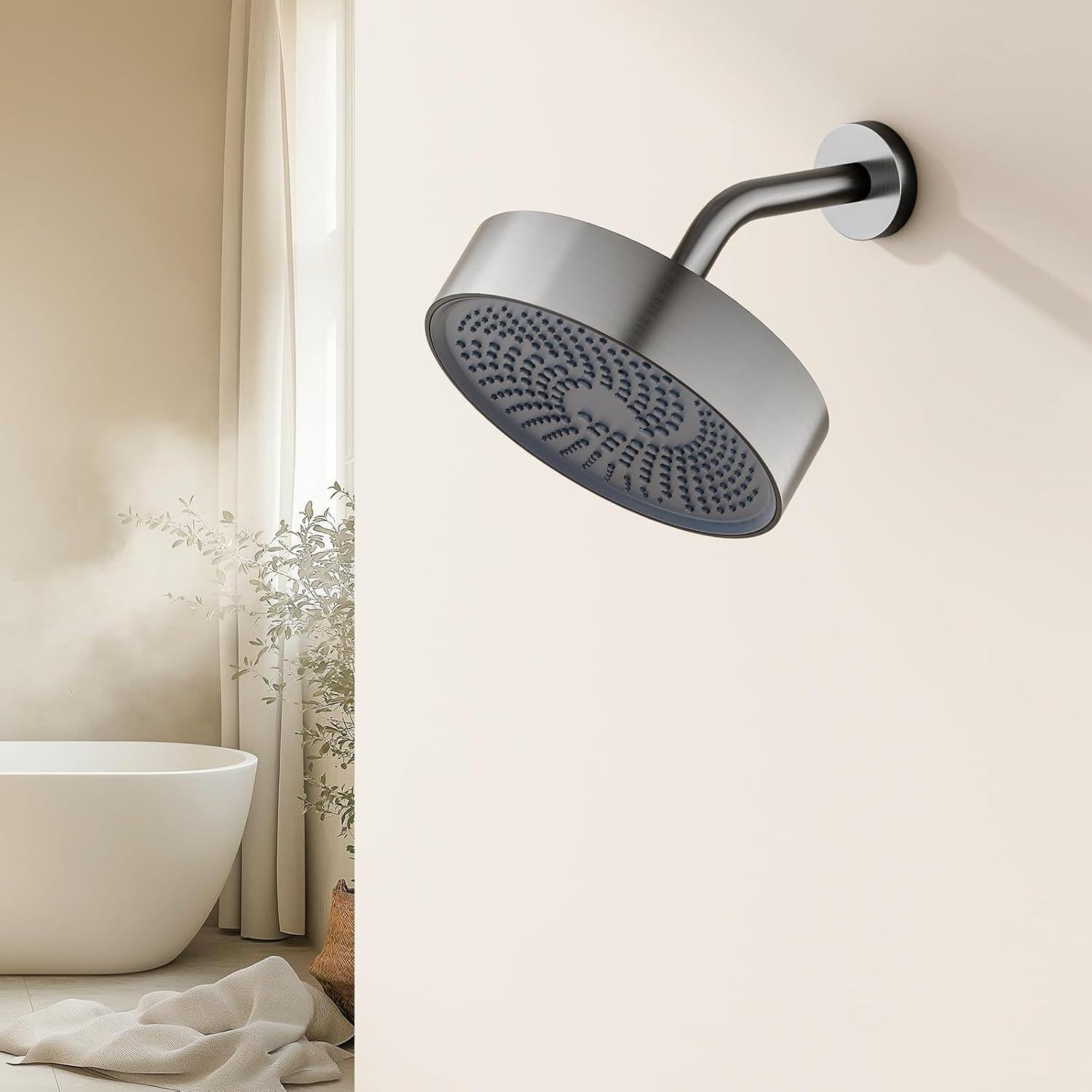 Cabezal de Ducha Alta Presión AULEEND 20 cm Niquel Cepillado