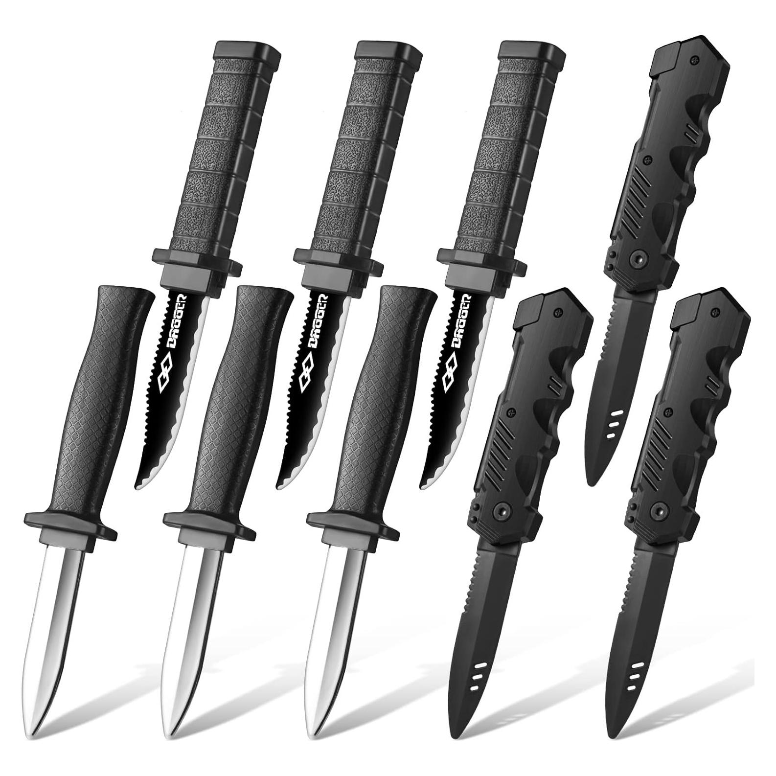 Juego de 9 cuchillos falsos retráctiles ZJoey Halloween