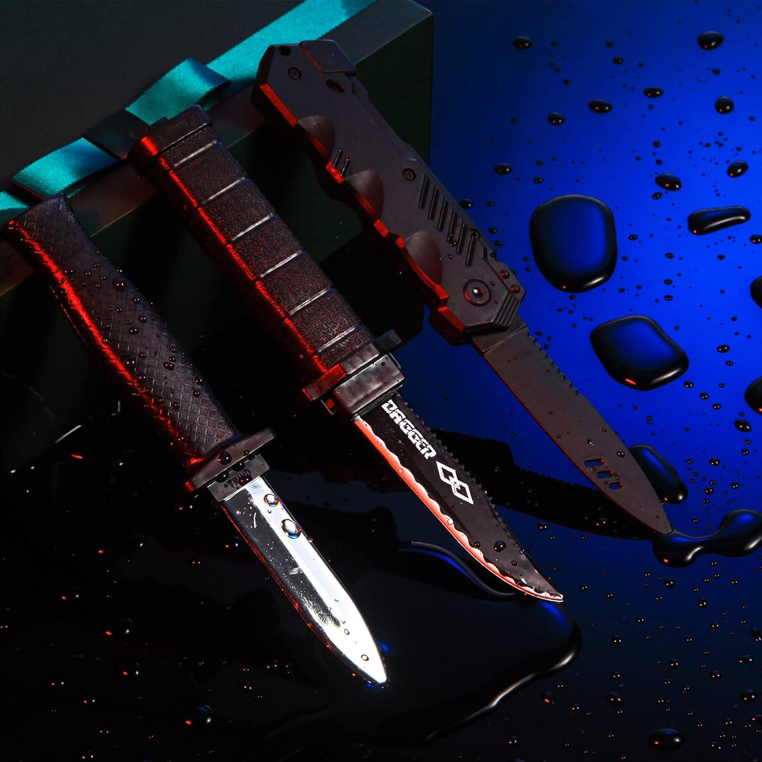 Juego de 9 cuchillos falsos retráctiles ZJoey Halloween