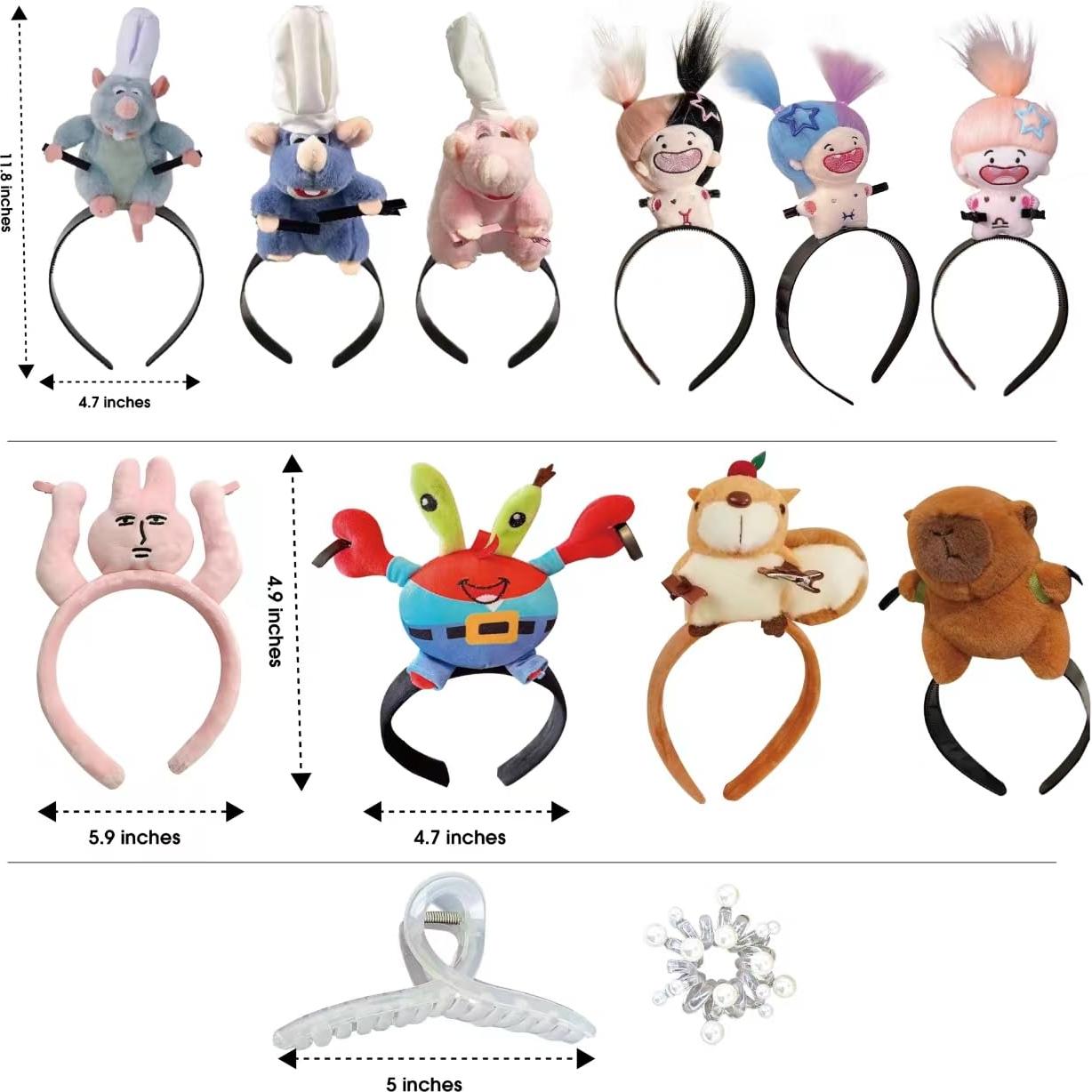 Diadema de peluche Tumahe para mujeres - 2 pcs ratón