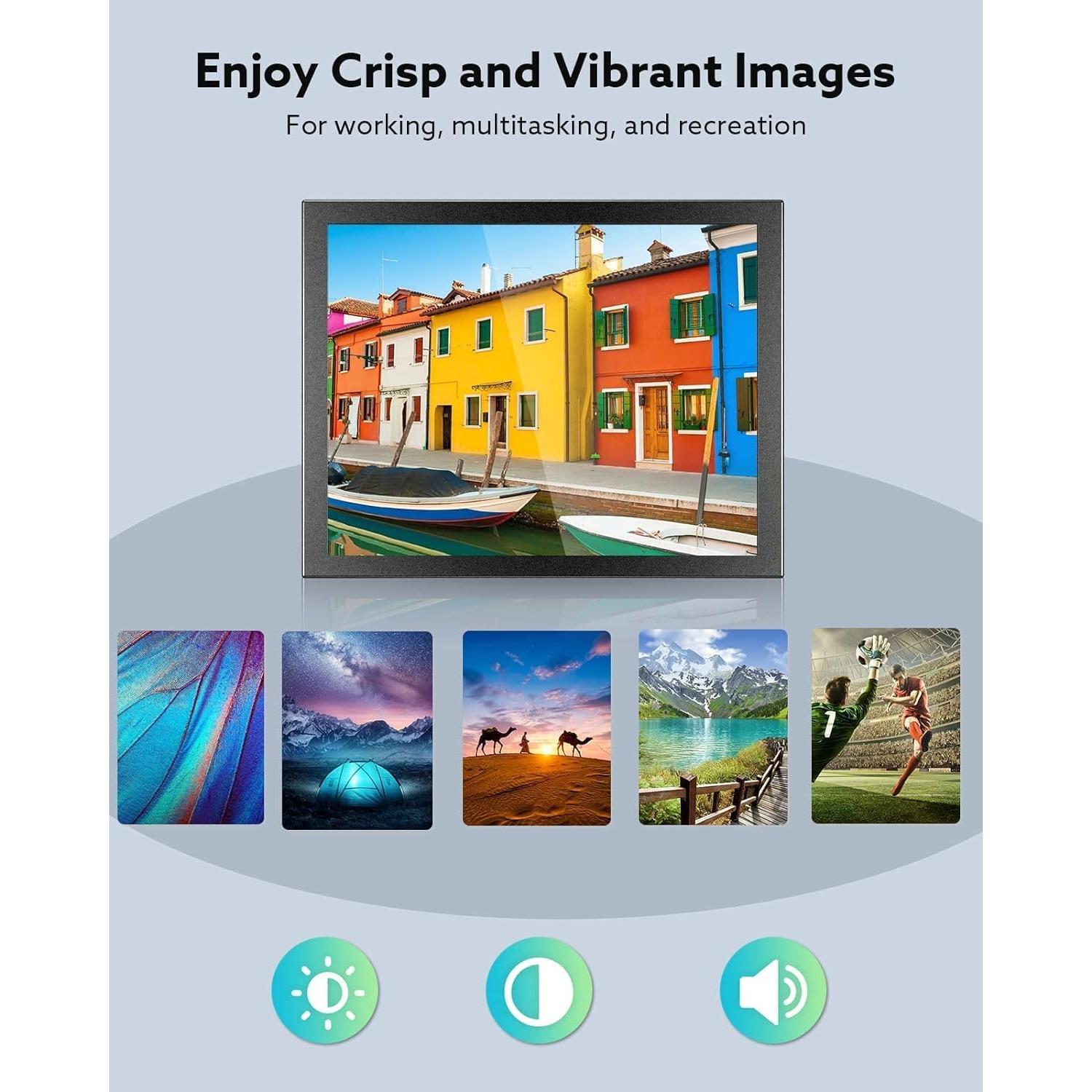 Monitor Mini Eyoyo 20.32 cm 1024x768 HDMI VGA USB