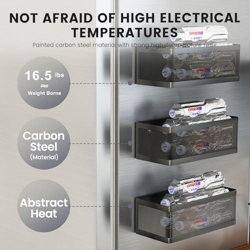 Estante Magnético para Especias WOCHUANGSI Negro 35.1x13x9.9cm