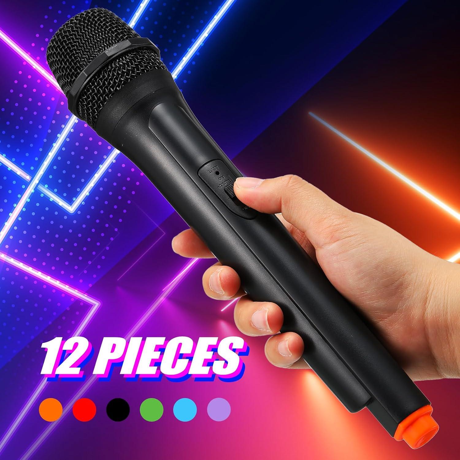 Micrófono Falso de Plástico Sanwuta 12 Pcs para Disfraz
