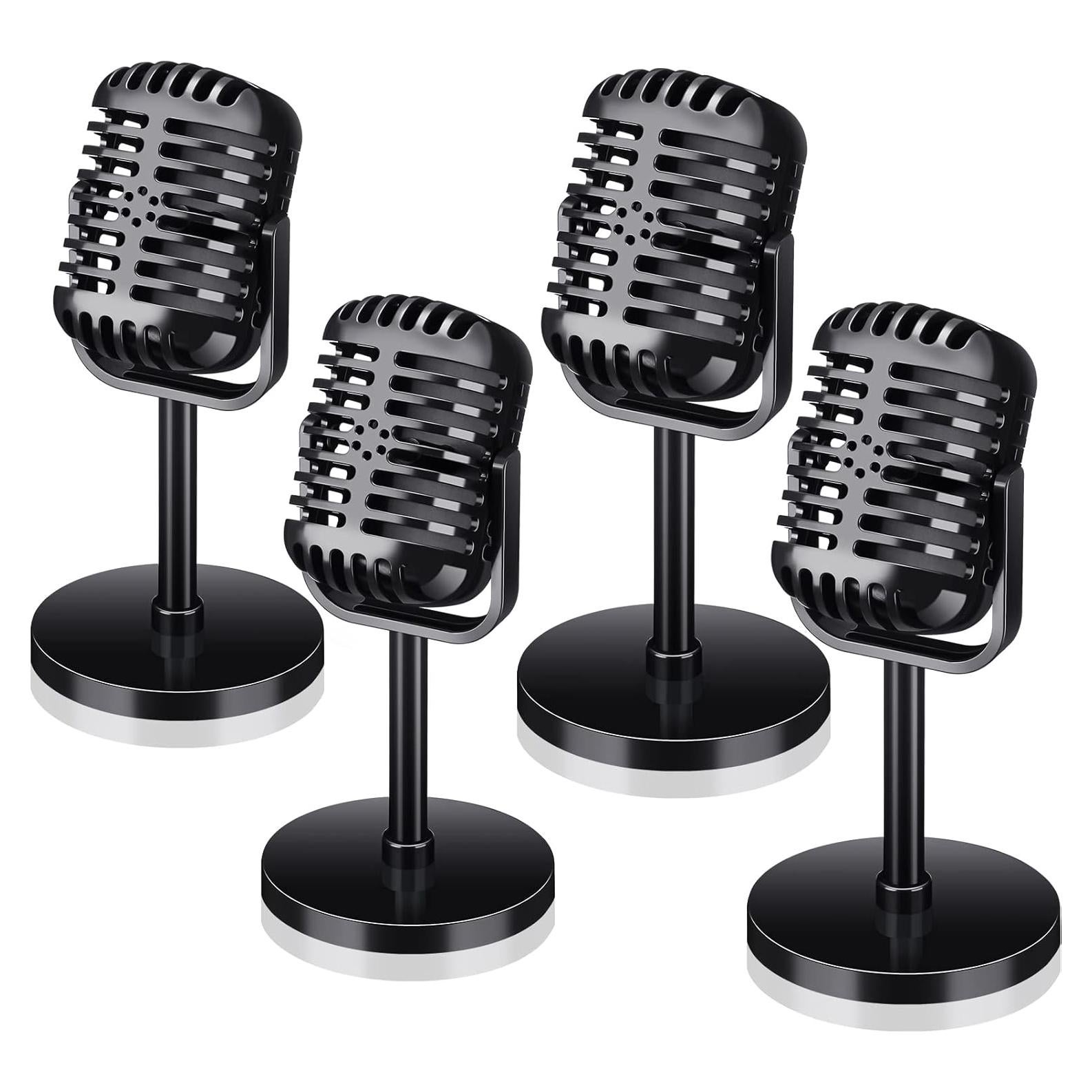 Zubebe 4 Pcs Props Micrófono Retro Vintage Decoración