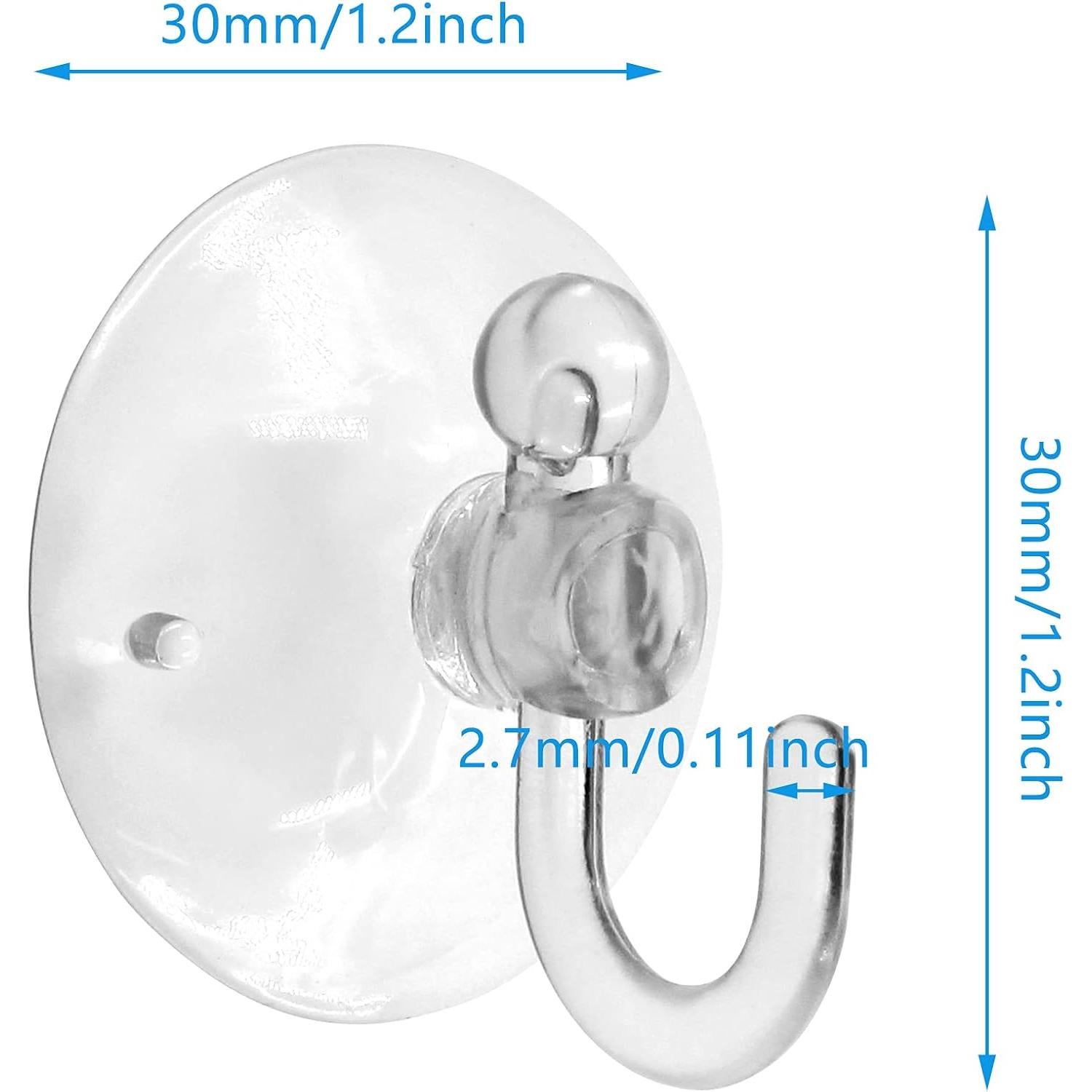 Ganchos de Ventosa Transparentes Piutouyar 20Pcs 30mm
