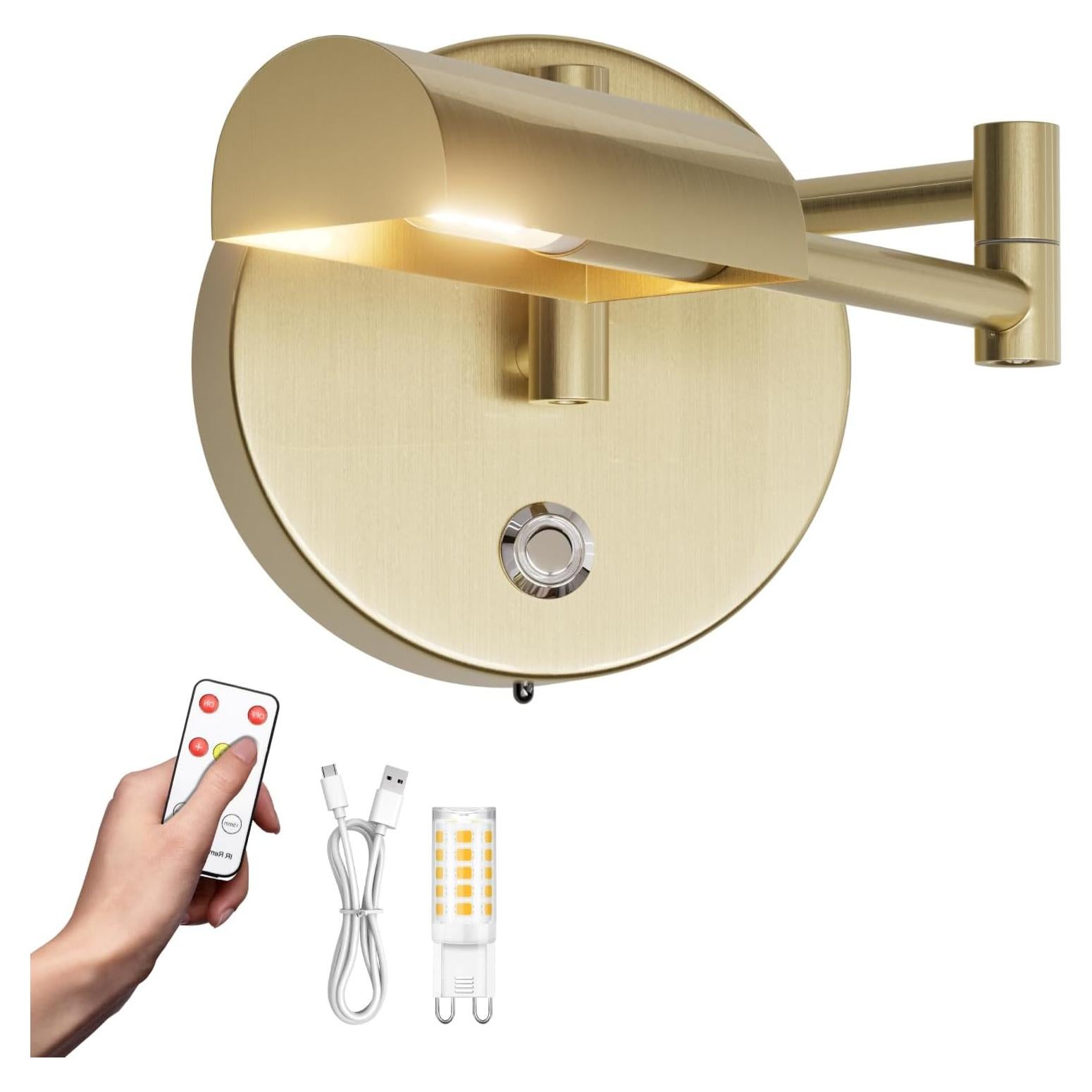 Aplique de Pared Recargable Tipace con Control Remoto 180°