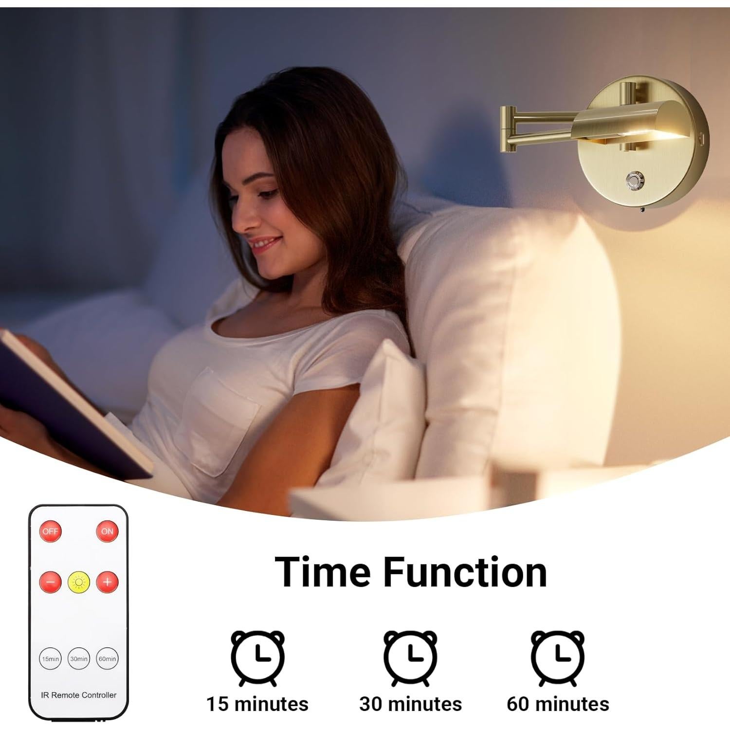 Aplique de Pared Recargable Tipace con Control Remoto 180°