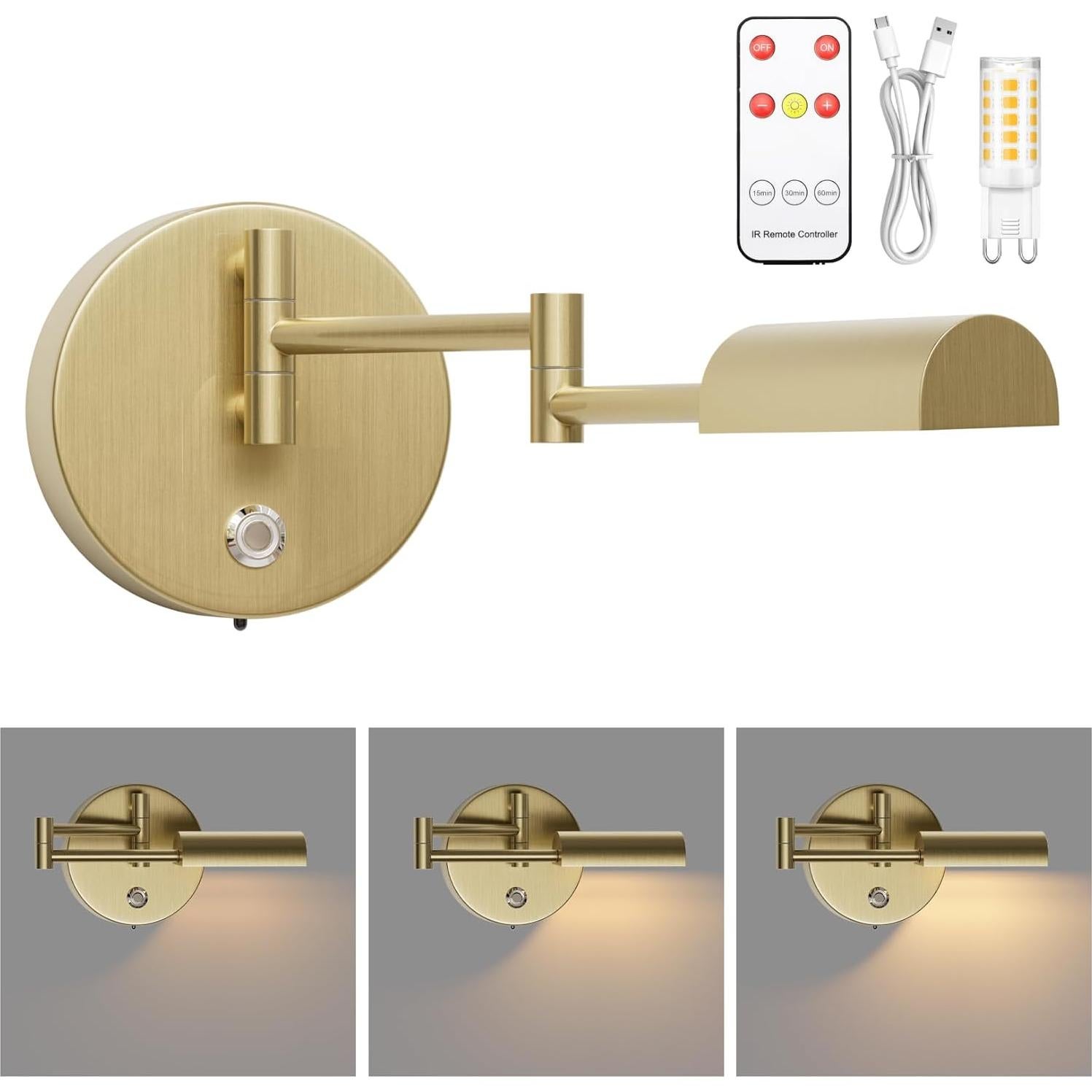 Aplique de Pared Recargable Tipace con Control Remoto 180°