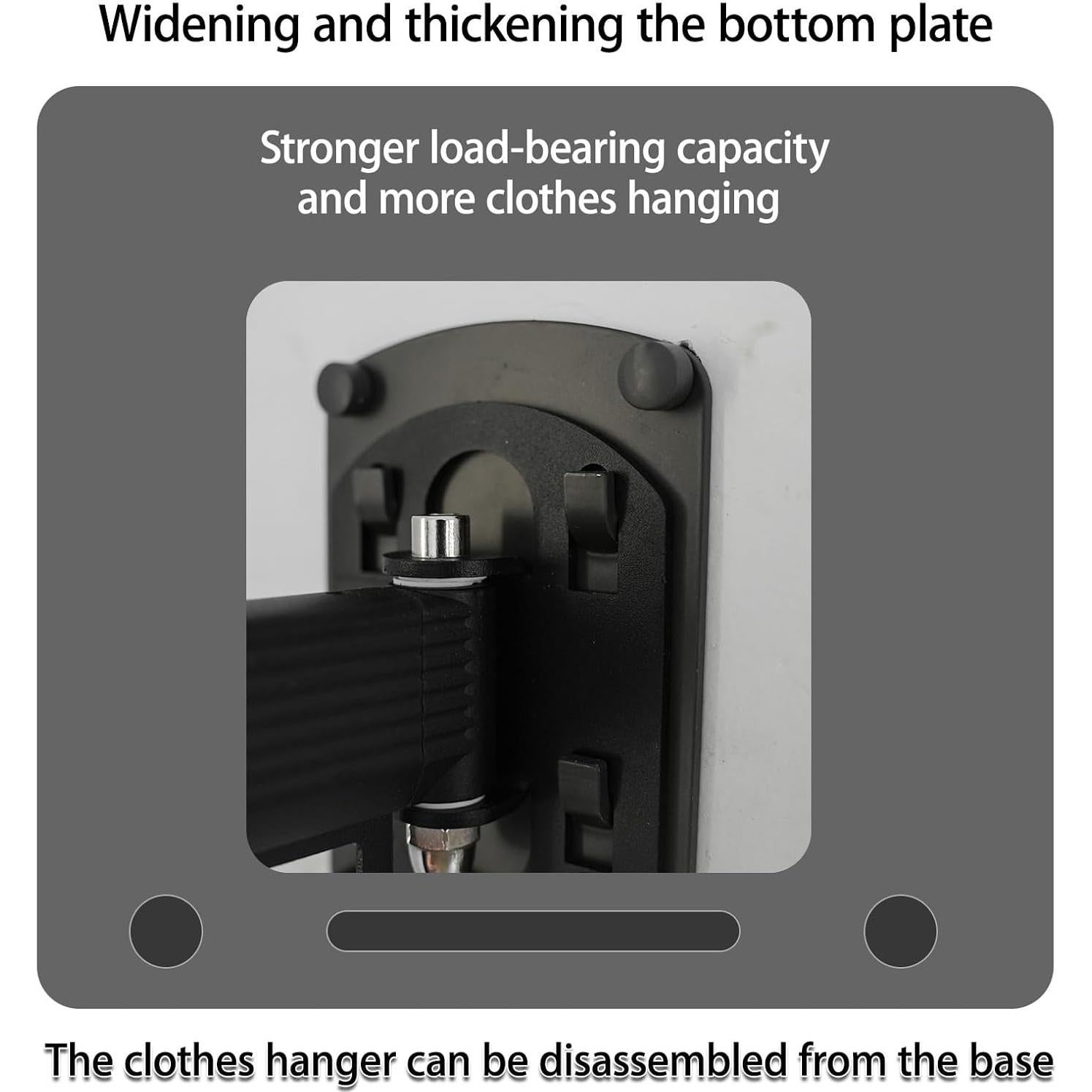 Perchero Plegable Montado en Pared FCWVP Negro 1.47kg