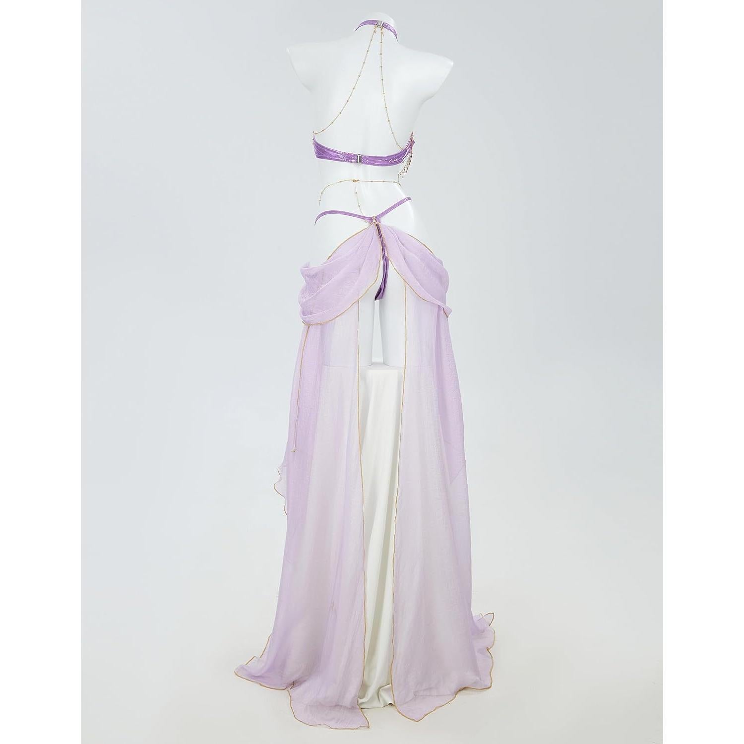 Disfraz de Cosplay Elfo para Mujeres - Vestido Púrpura Mediano