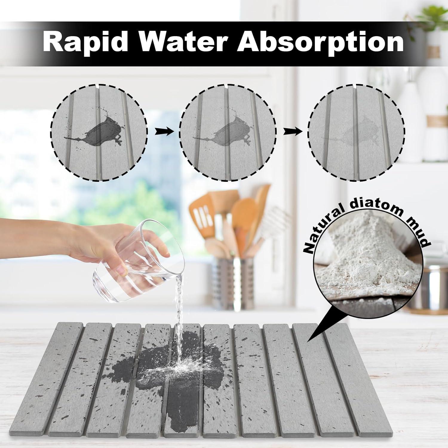 Alfombrilla de Secado de Piedra AVOWB.T.Q 60x39cm Antideslizante