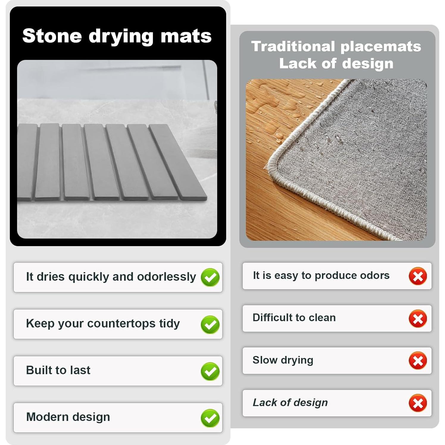 Alfombrilla de Secado de Piedra AVOWB.T.Q 60x39cm Antideslizante