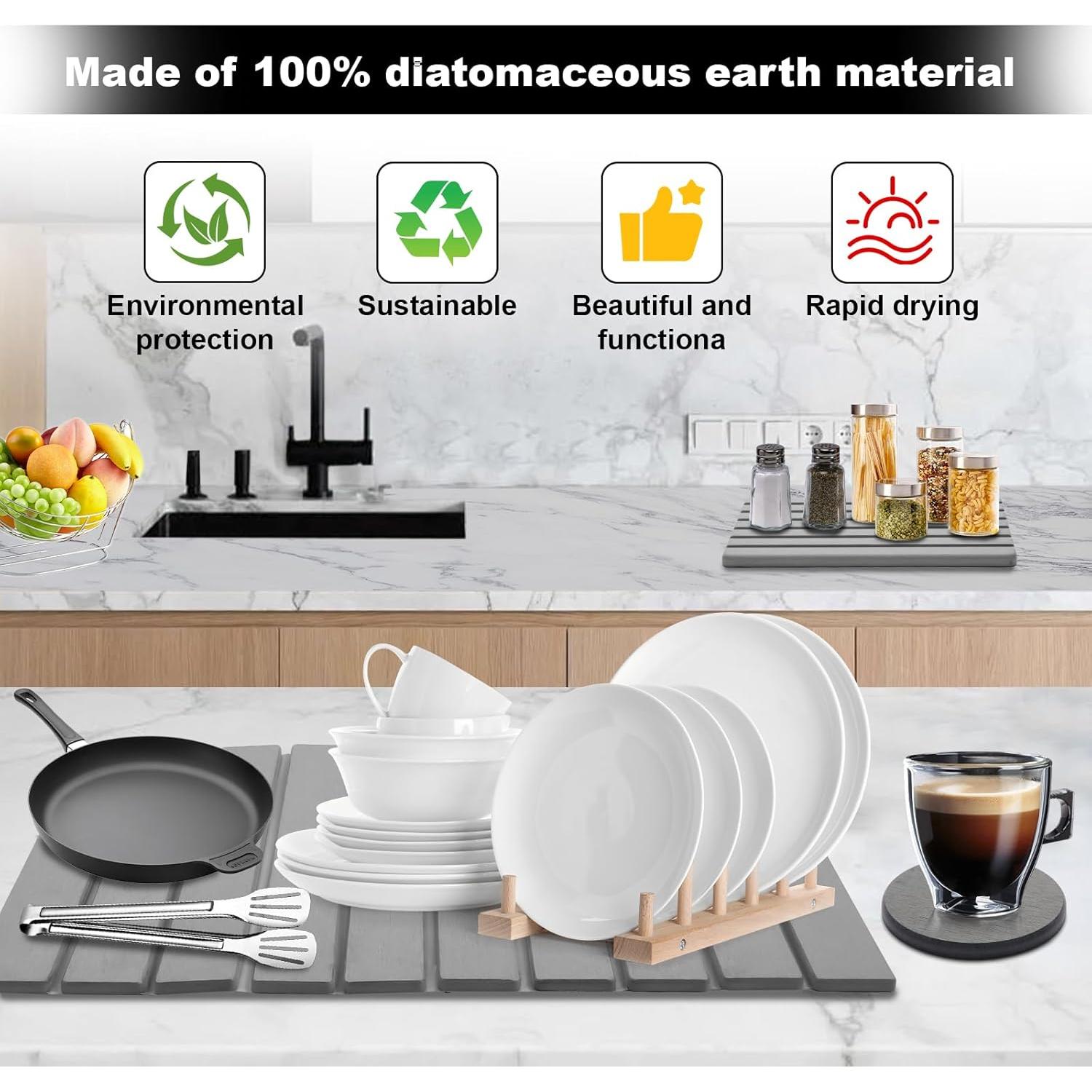 Alfombrilla de Secado de Piedra AVOWB.T.Q 60x39cm Antideslizante