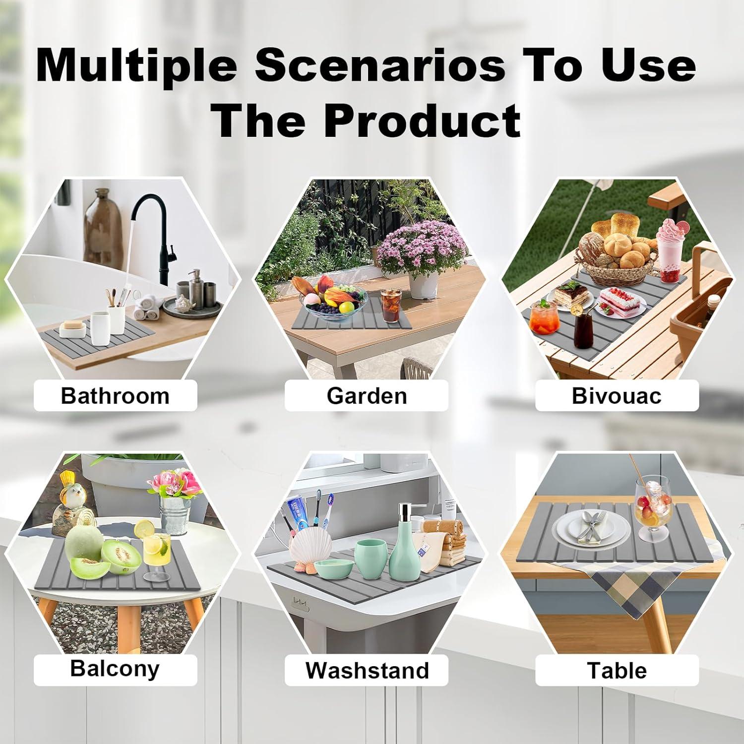 Alfombrilla de Secado de Piedra AVOWB.T.Q 60x39cm Antideslizante