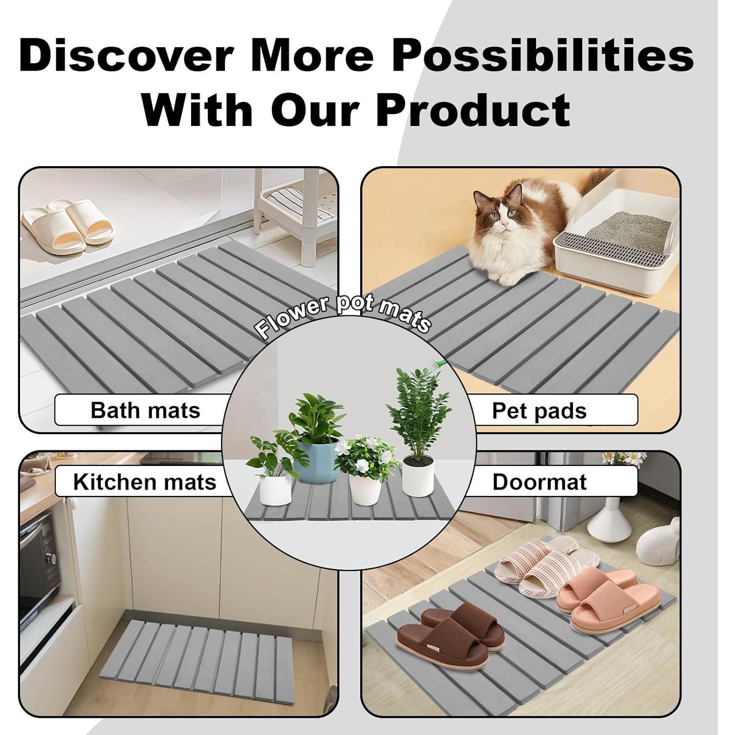 Alfombrilla de Secado de Piedra AVOWB.T.Q 60x39cm Antideslizante