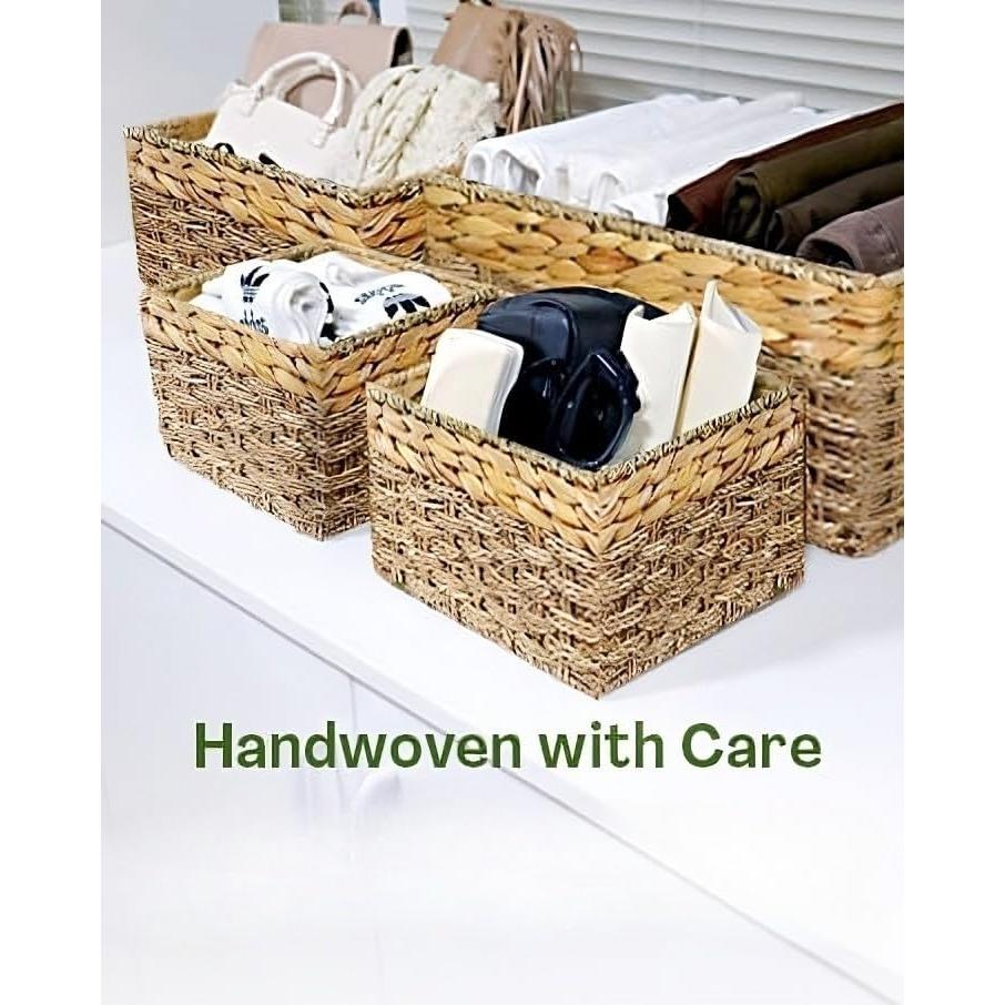 Cestas de Almacenamiento Tejidas Naturales Recursos del Hogar