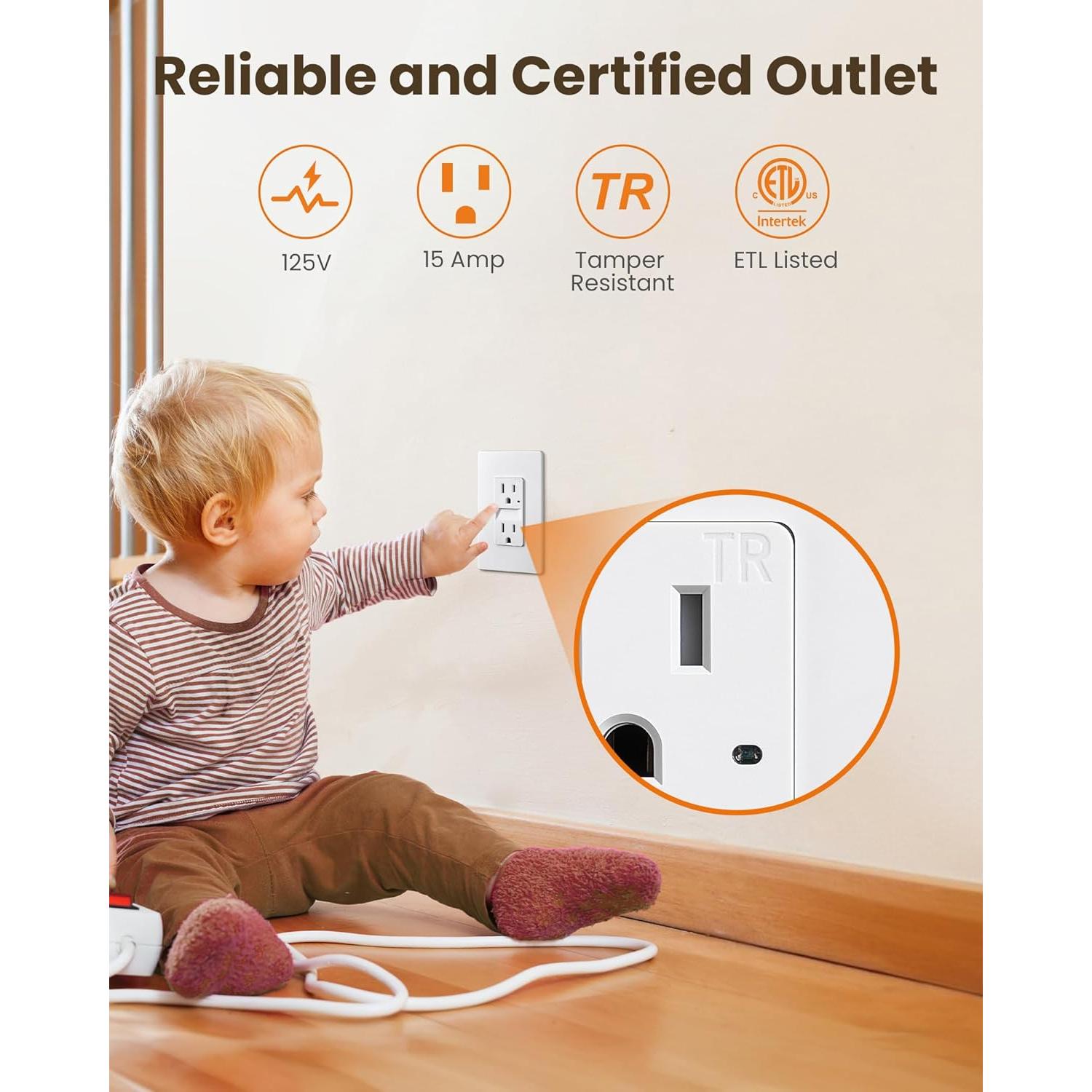 Enchufe SURAIELEC 15A con Luz Nocturna LED 3000K - Paquete de 10