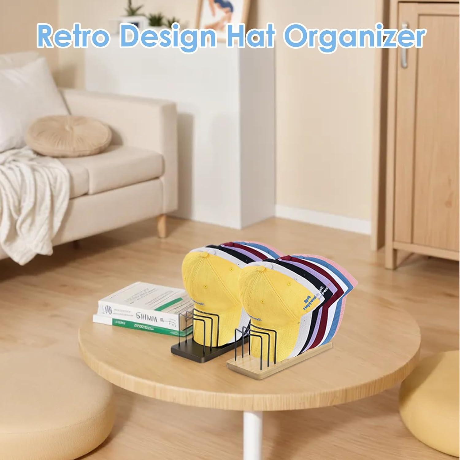 Organizador de Sombreros Boloye Marrón Rústico para 10 Gorras