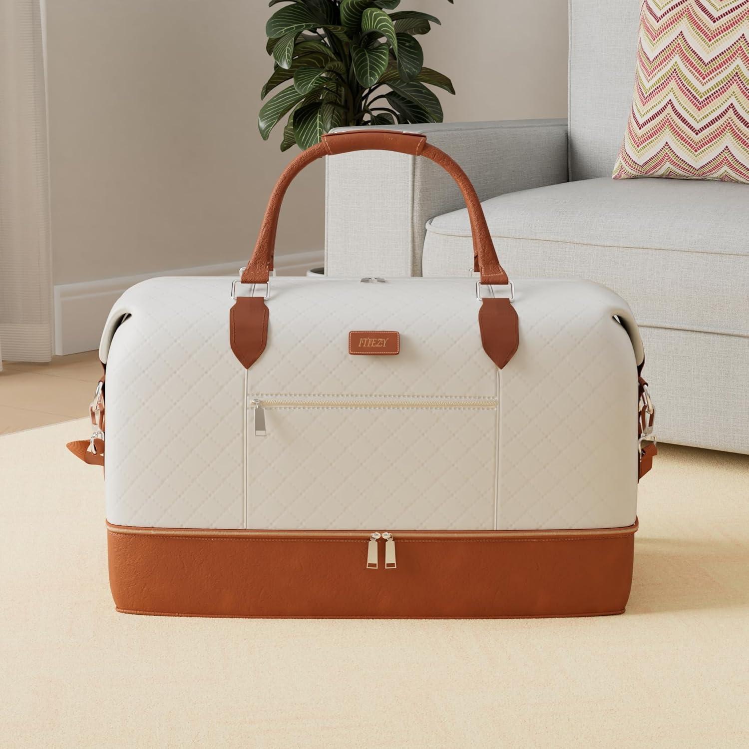 Bolsa de viaje tipo duffel ITIEZY grande con compartimento para zapatos