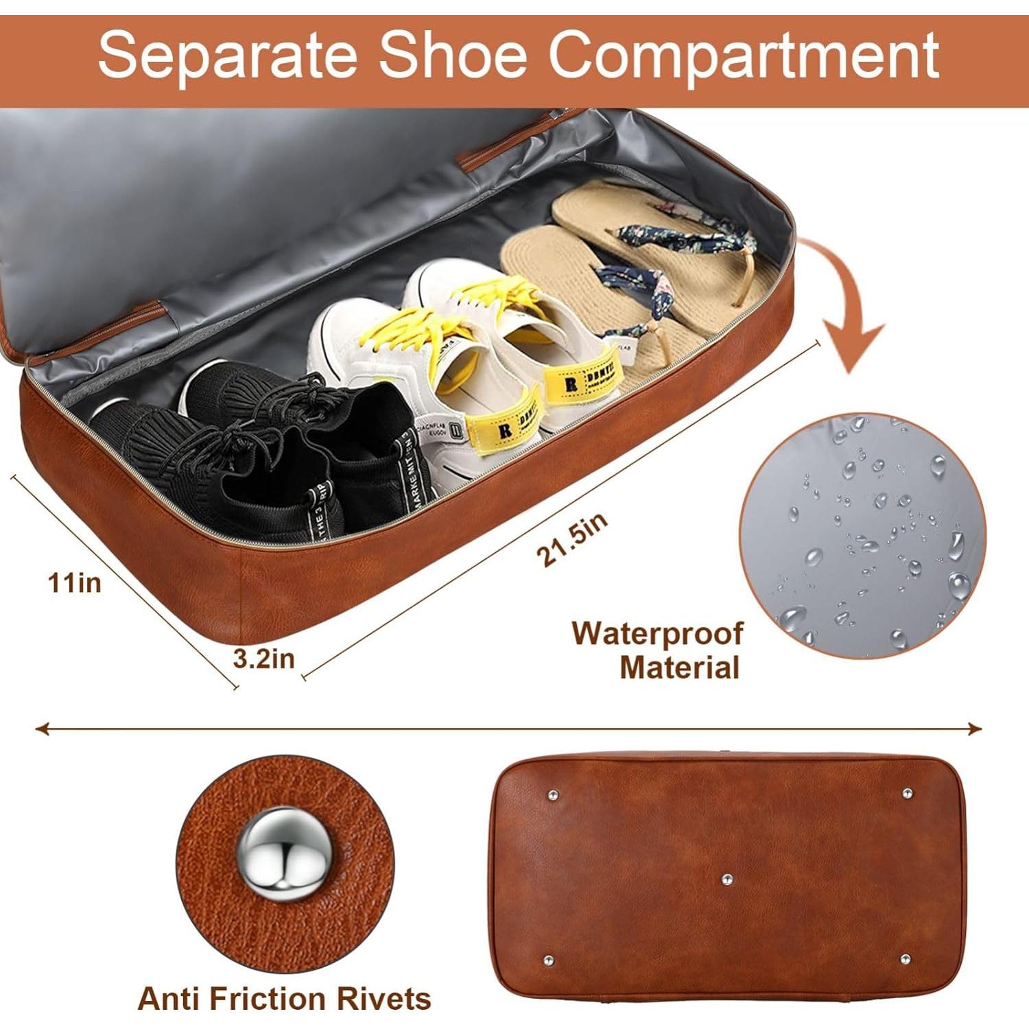 Bolsa de viaje tipo duffel ITIEZY grande con compartimento para zapatos