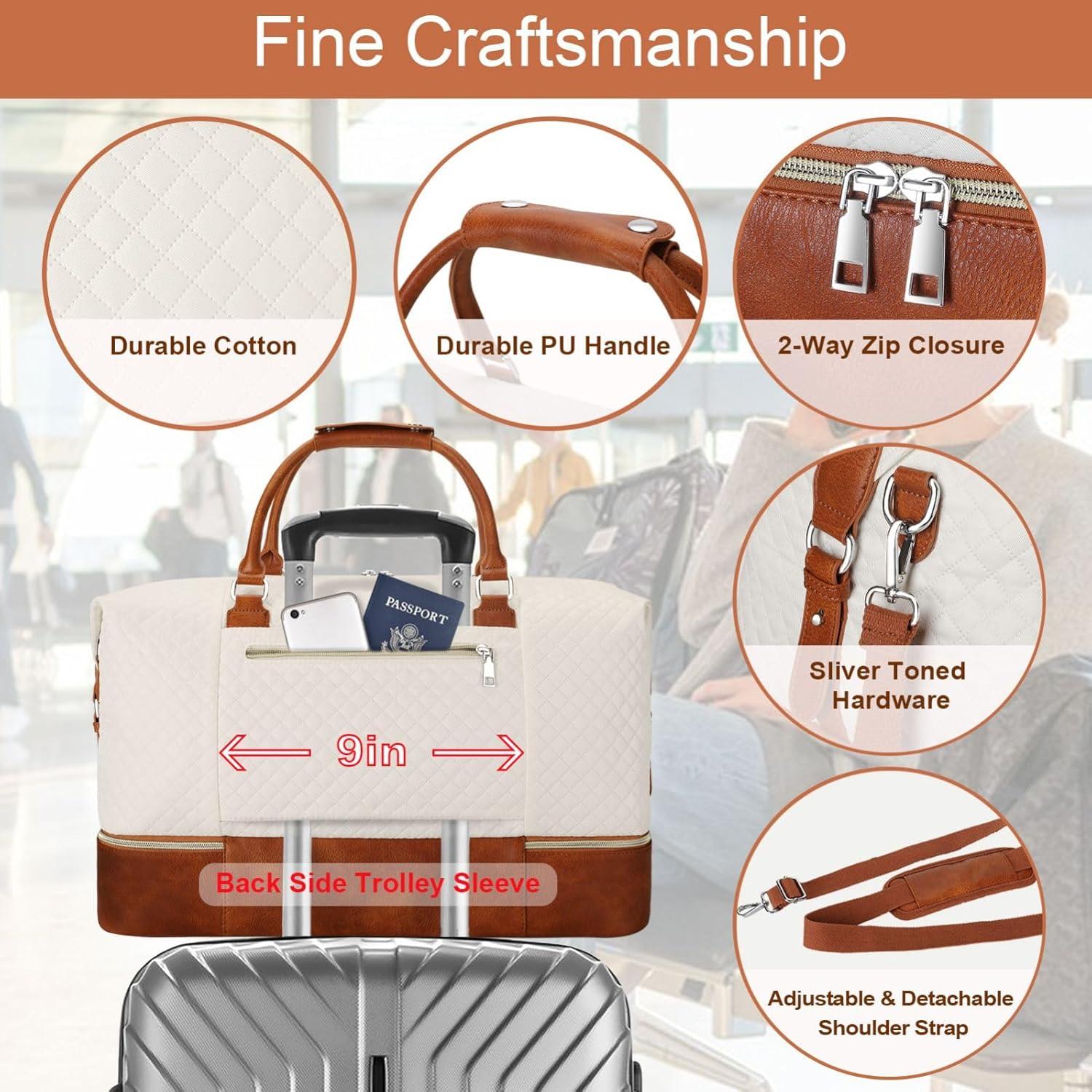 Bolsa de viaje tipo duffel ITIEZY grande con compartimento para zapatos