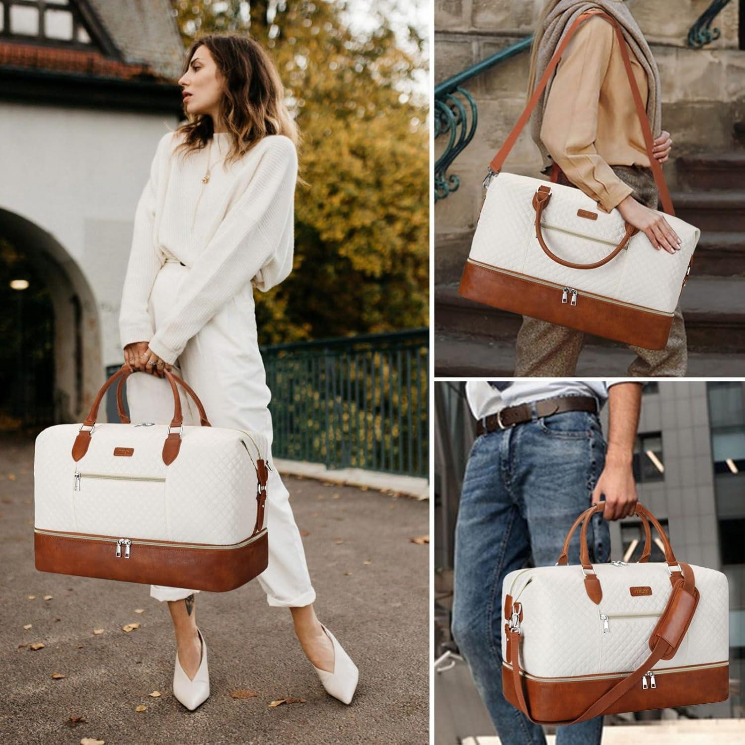 Bolsa de viaje tipo duffel ITIEZY grande con compartimento para zapatos