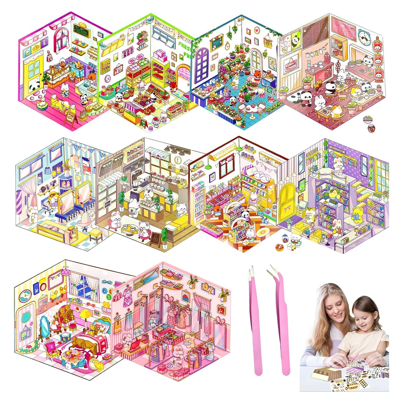 Kit de Stickers 3D Wiskowee - 10 Sets Miniaturas Reutilizables