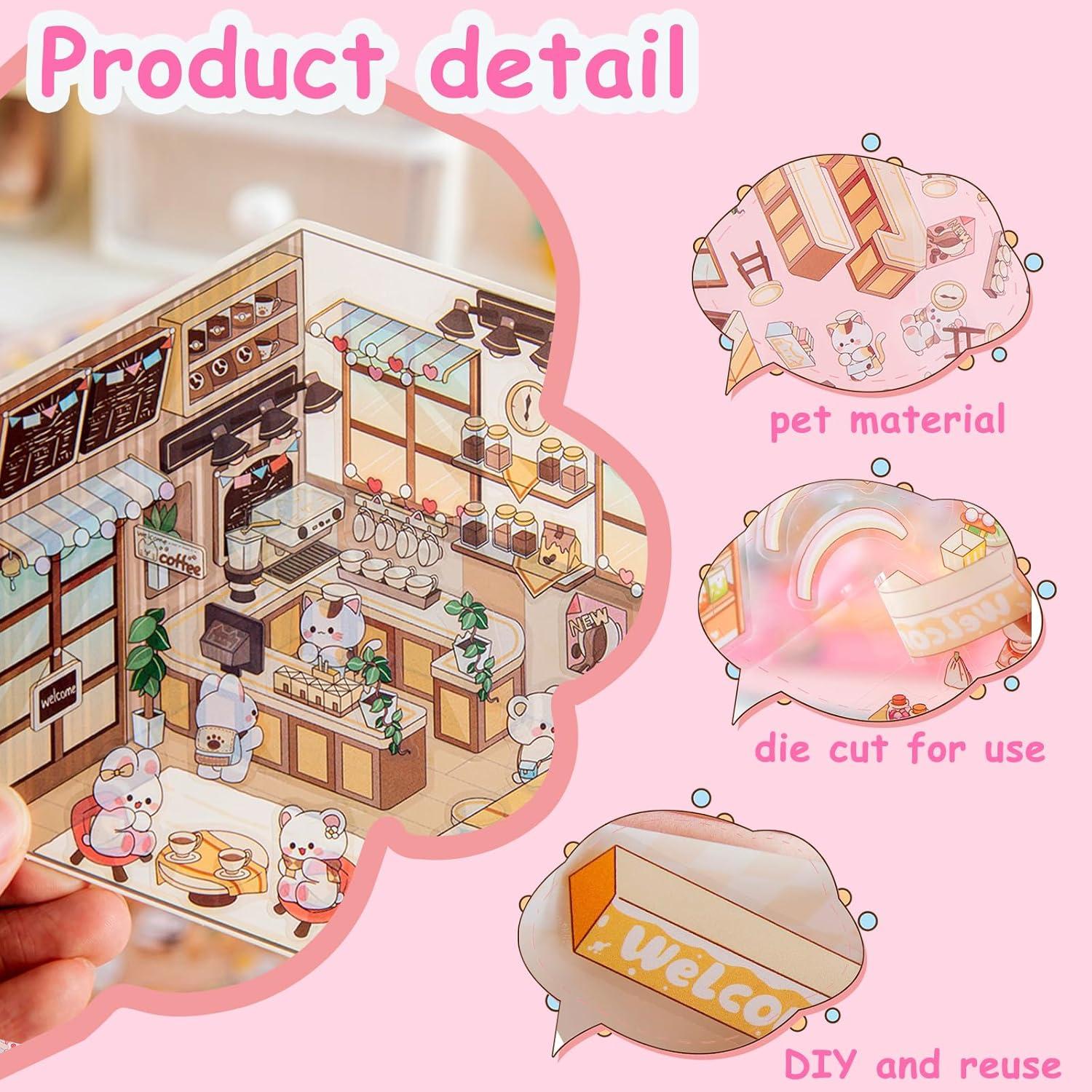 Kit de Stickers 3D Wiskowee - 10 Sets Miniaturas Reutilizables