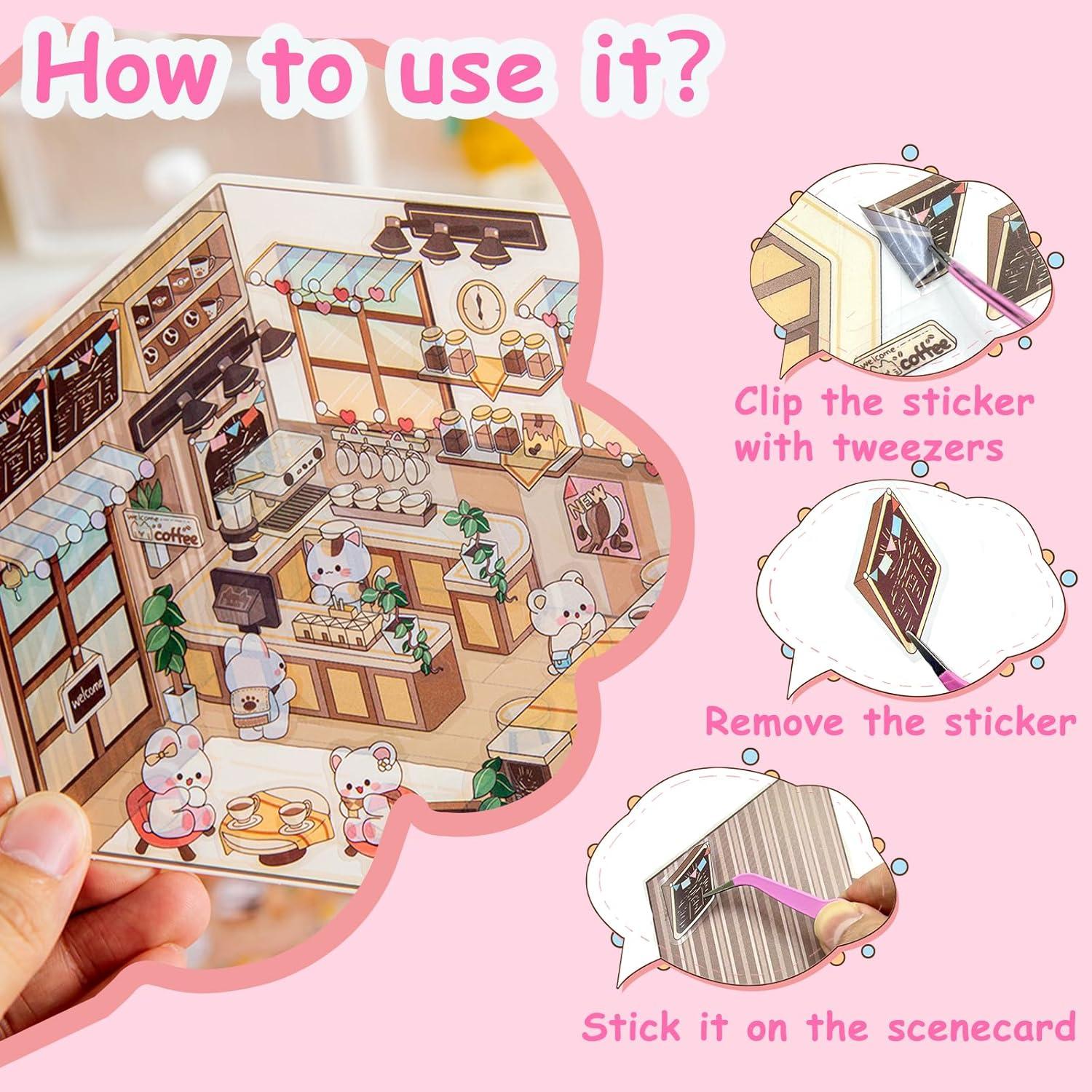 Kit de Stickers 3D Wiskowee - 10 Sets Miniaturas Reutilizables