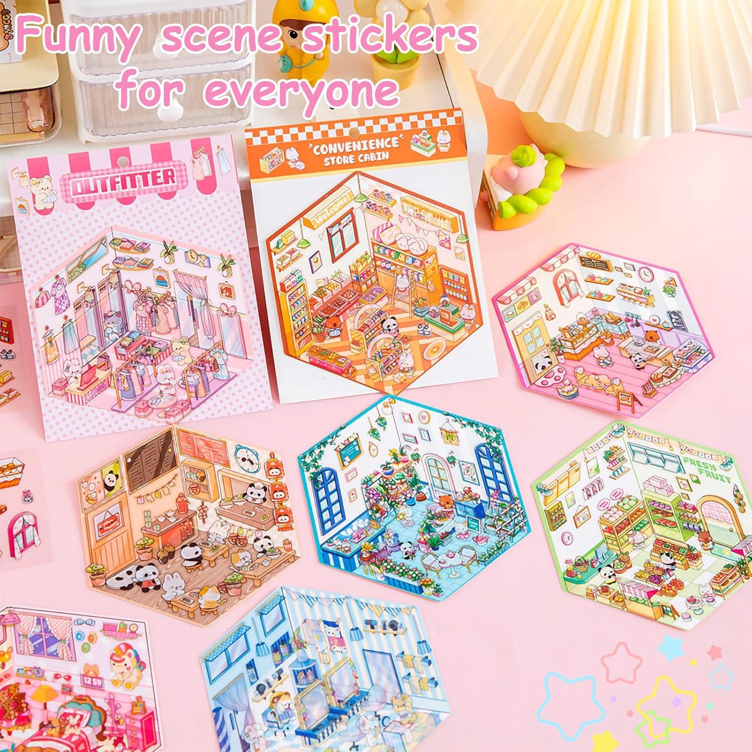 Kit de Stickers 3D Wiskowee - 10 Sets Miniaturas Reutilizables